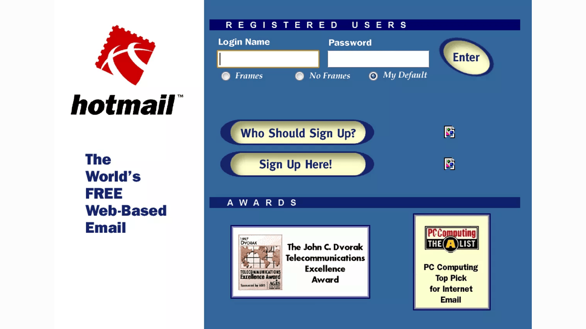 1996 hotmail brings  free email to the masses