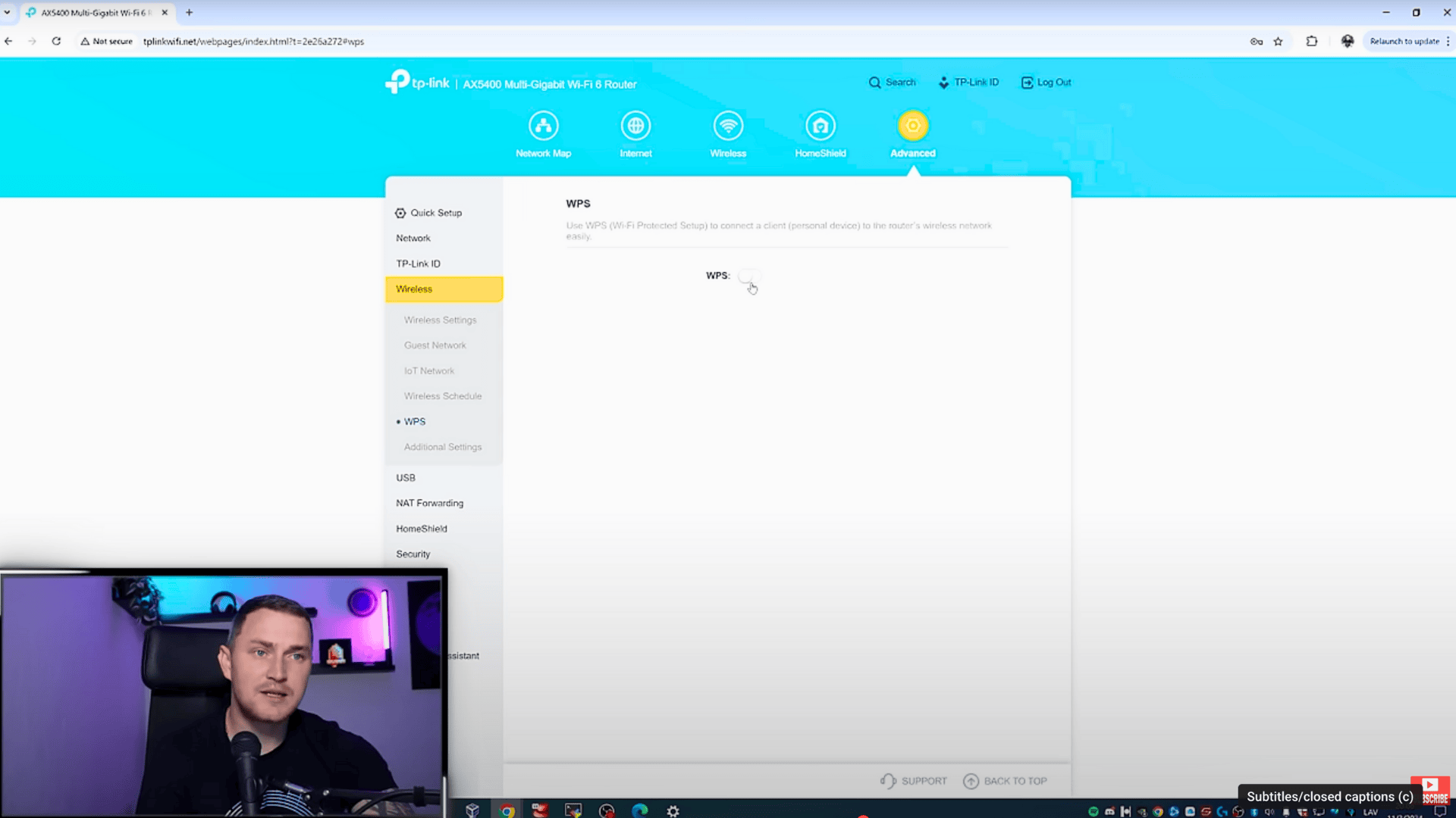 Disable WPS (Wi-Fi Protected Setup)