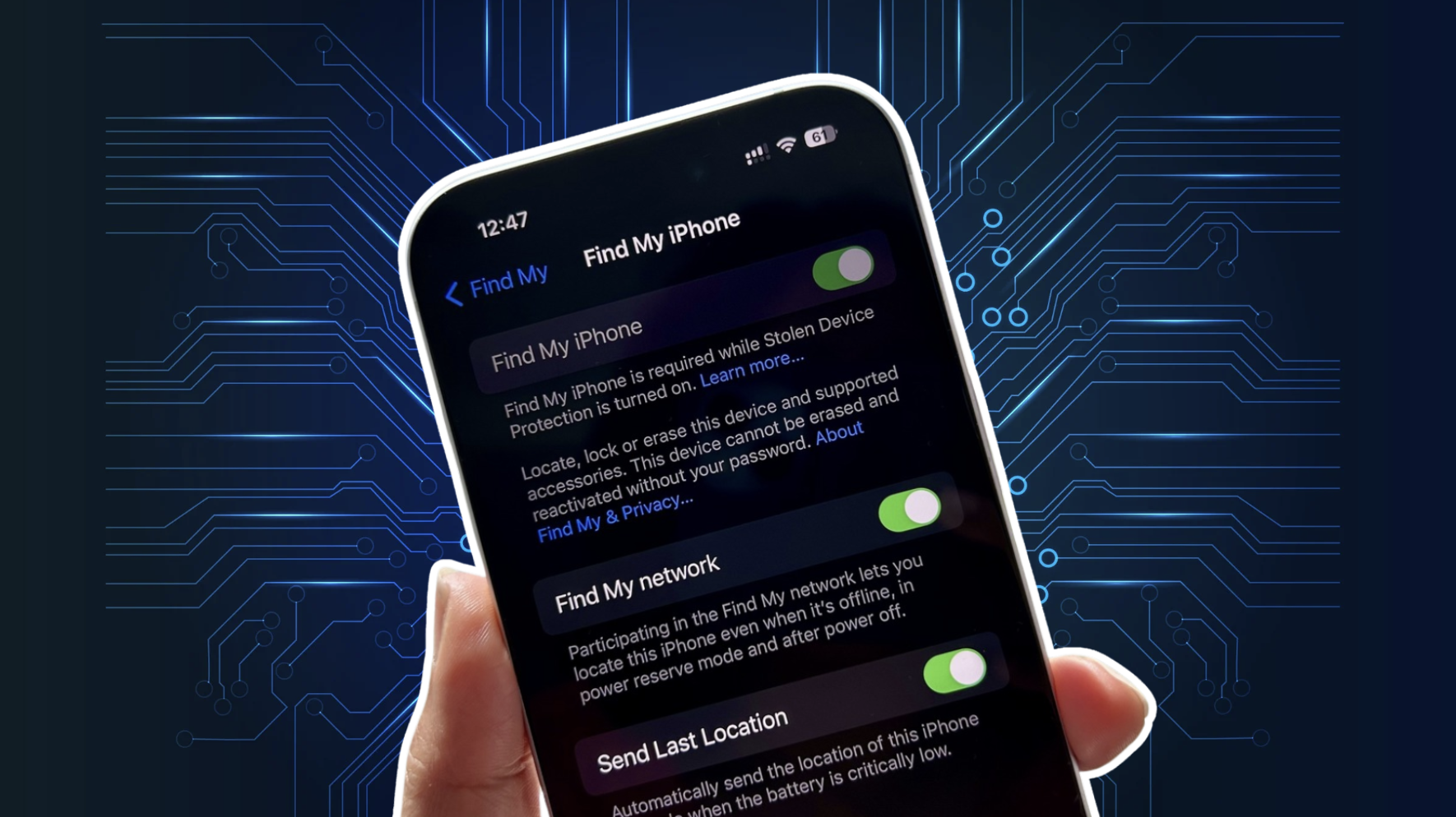 turn on find my iphone or find my device to protect your phone from hackers