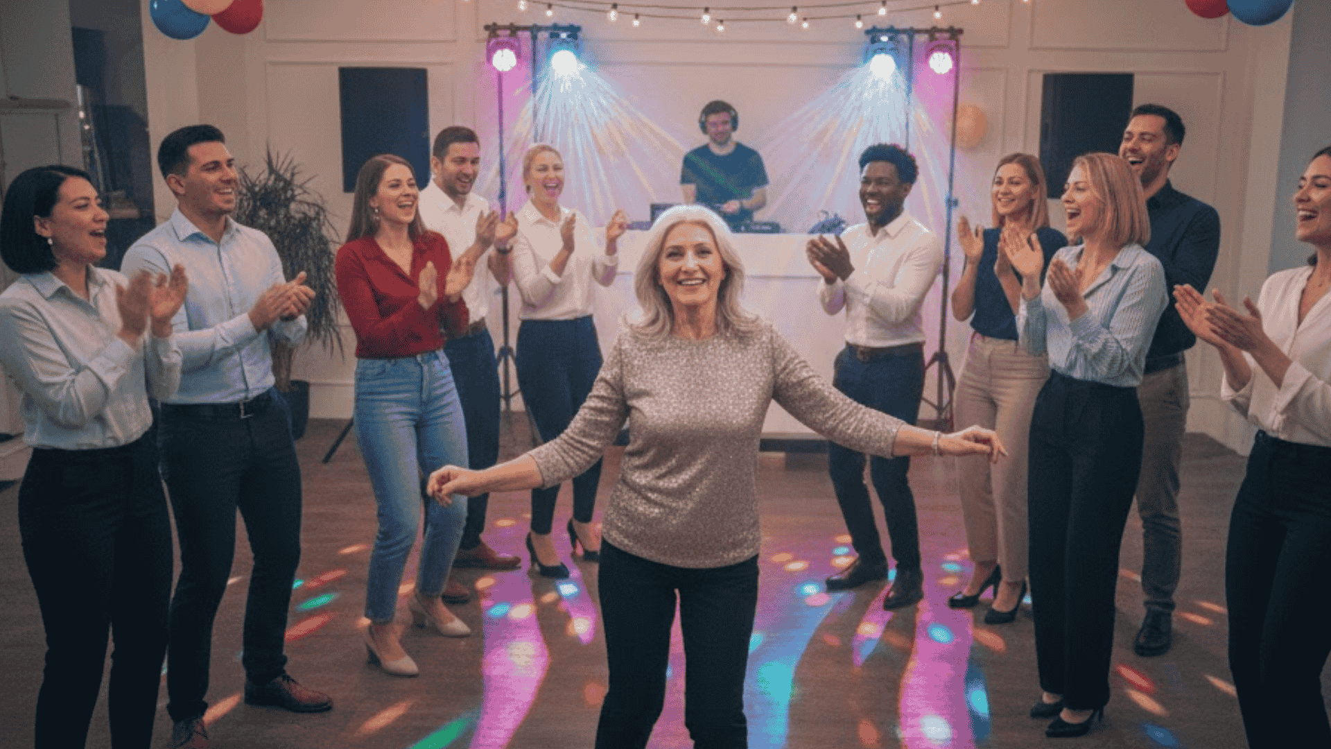 dance party with a live band or DJ