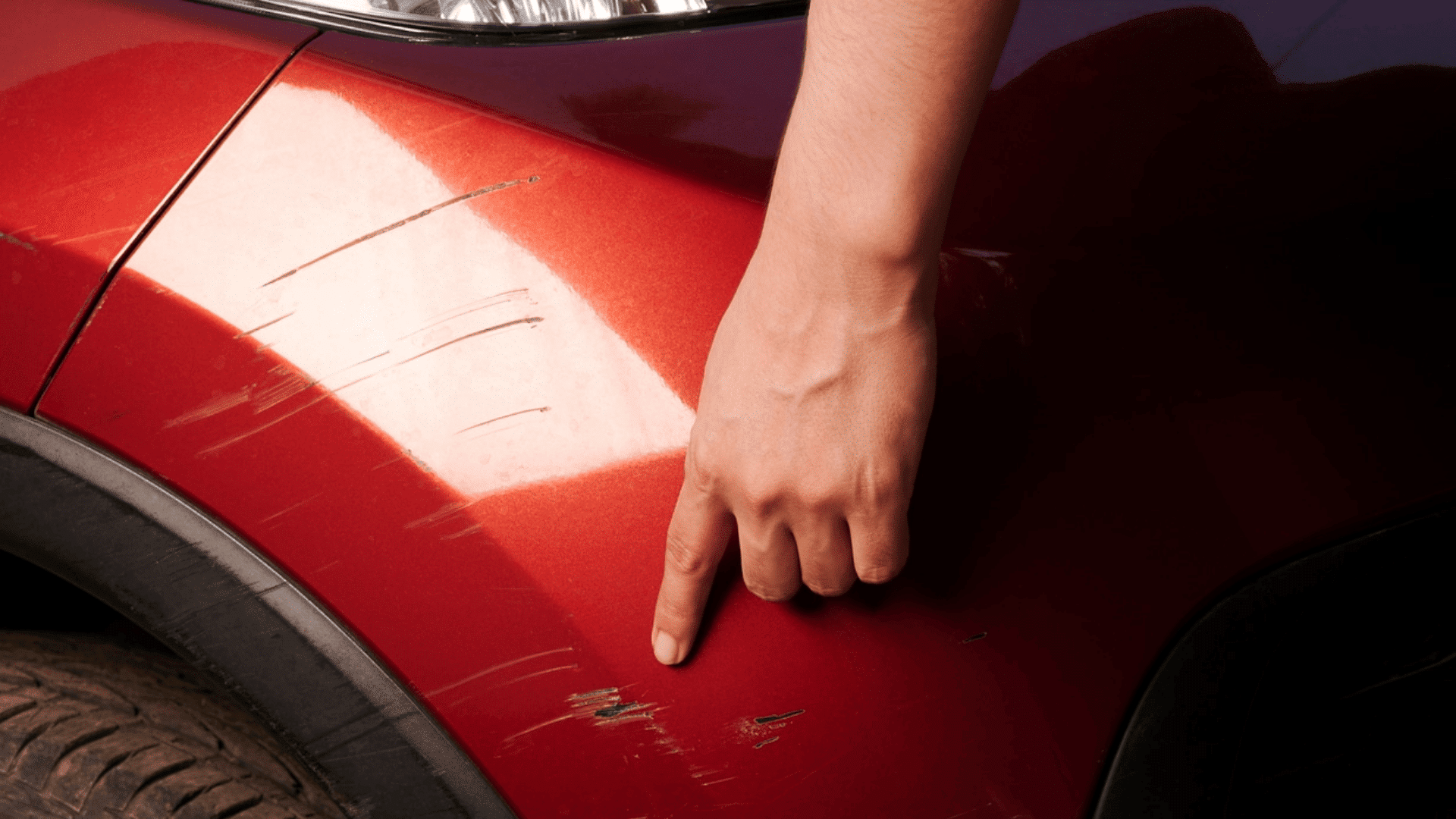 deep scratches to primer or metal