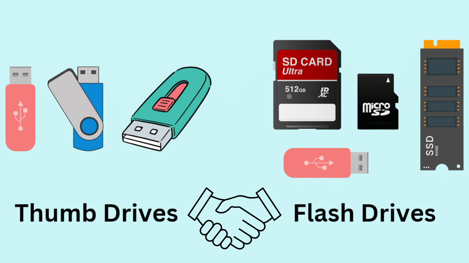 flash drive vs thumb drive similarities