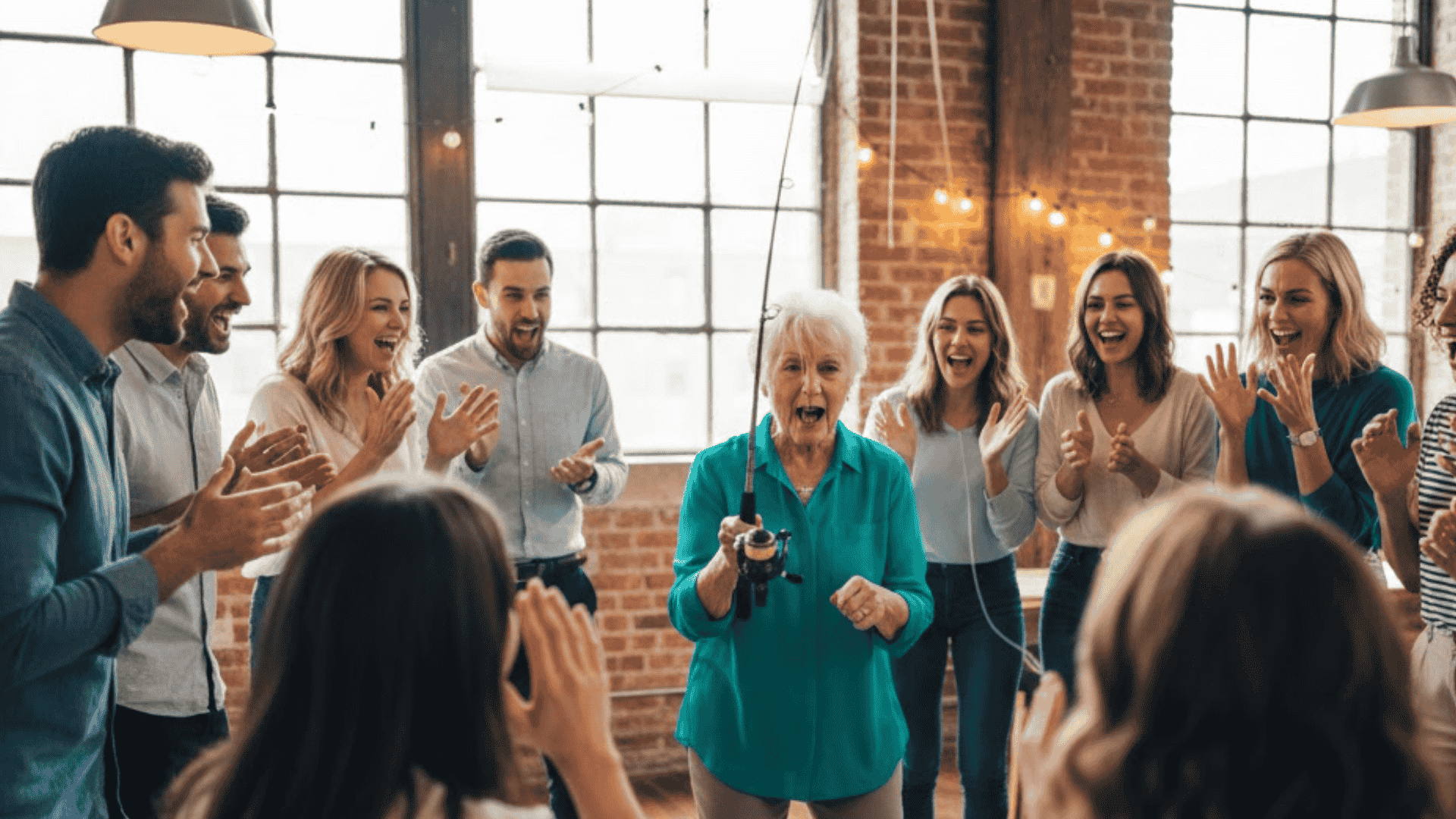 interactive games like charades involving guests and the retiree