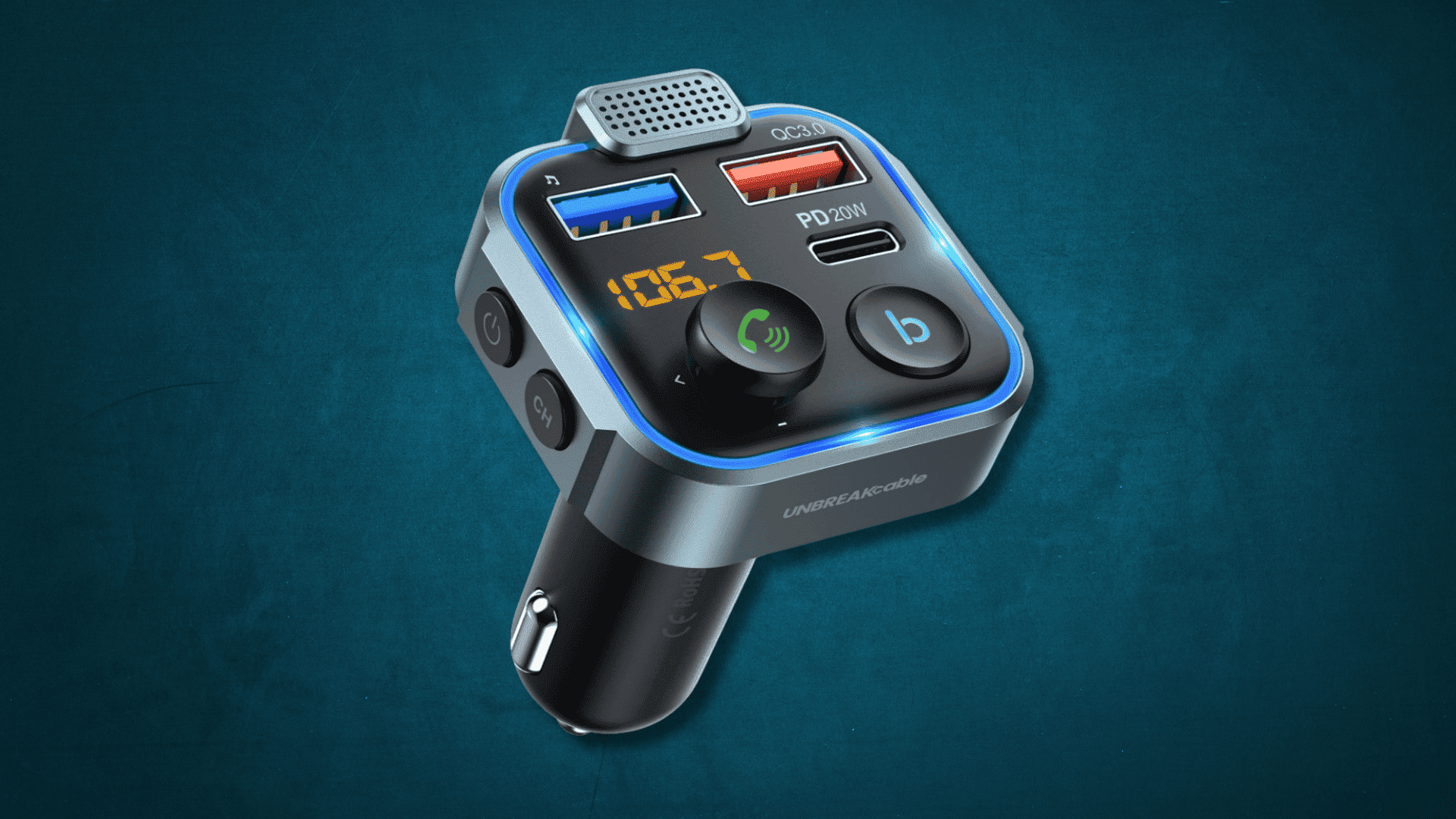 unbrea kcable fm bluetooth car adapter