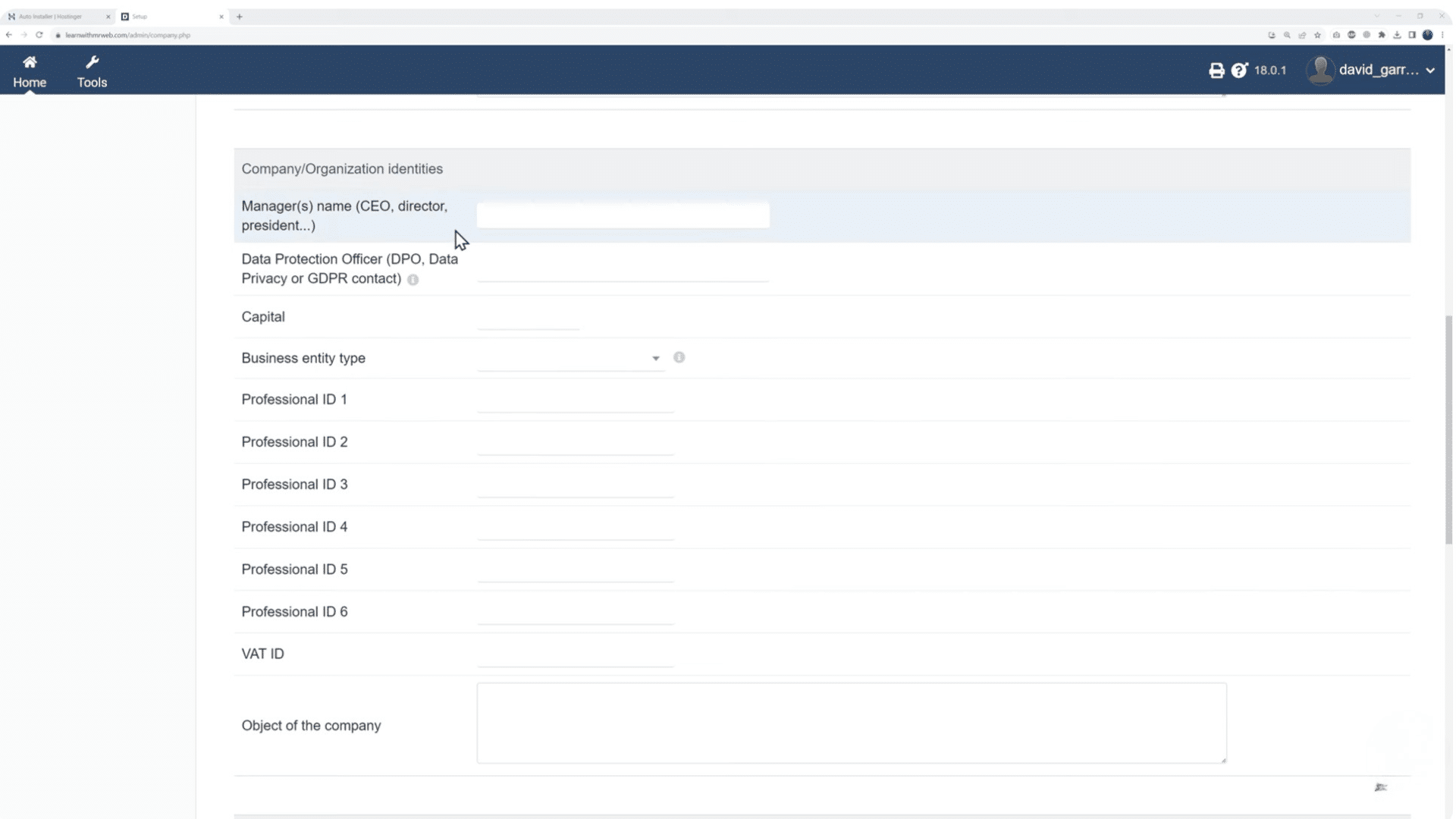 Step 4 Set Up Company and Business Details