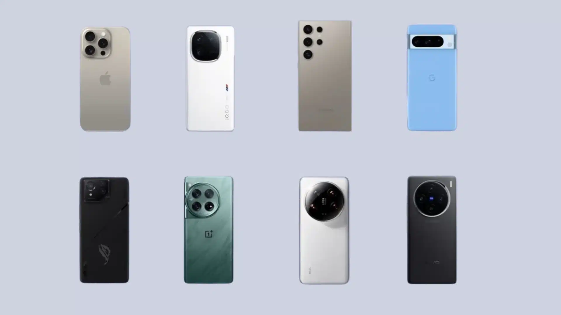 Variety of smartphones displayed in lineup showcasing different brands and affordable options for all budgets