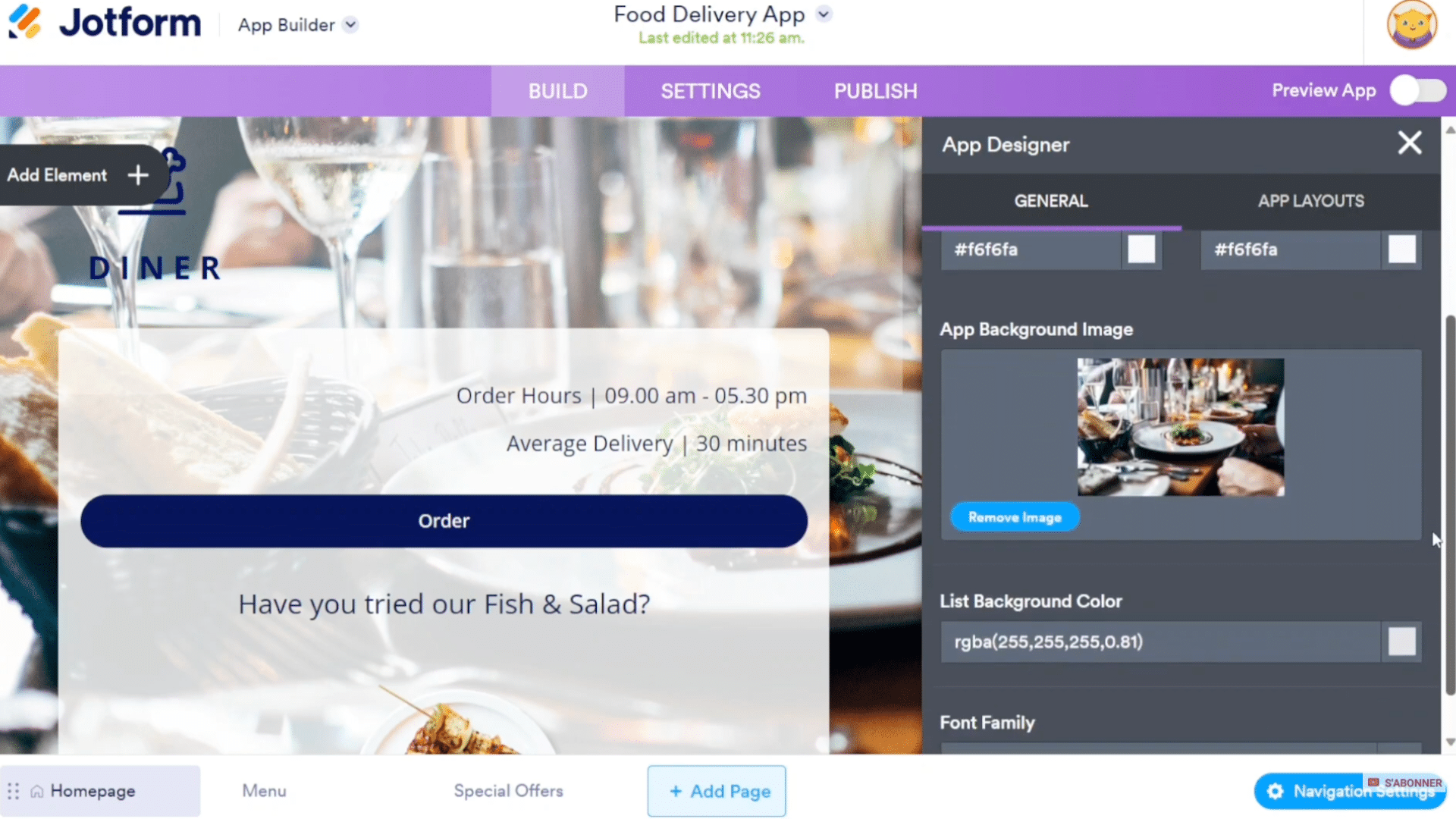 adjust design theme and layout