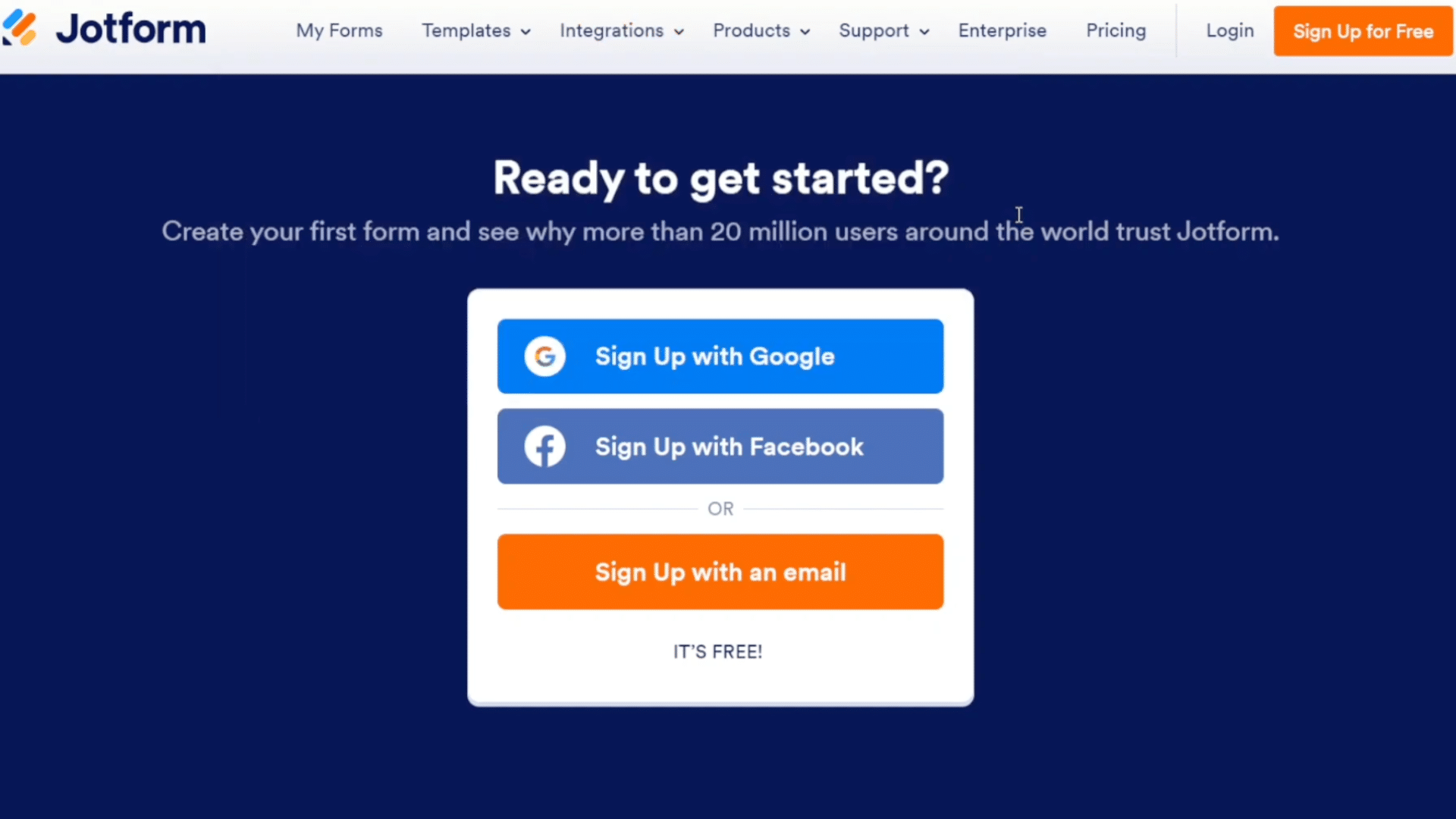 create and access the jotform account