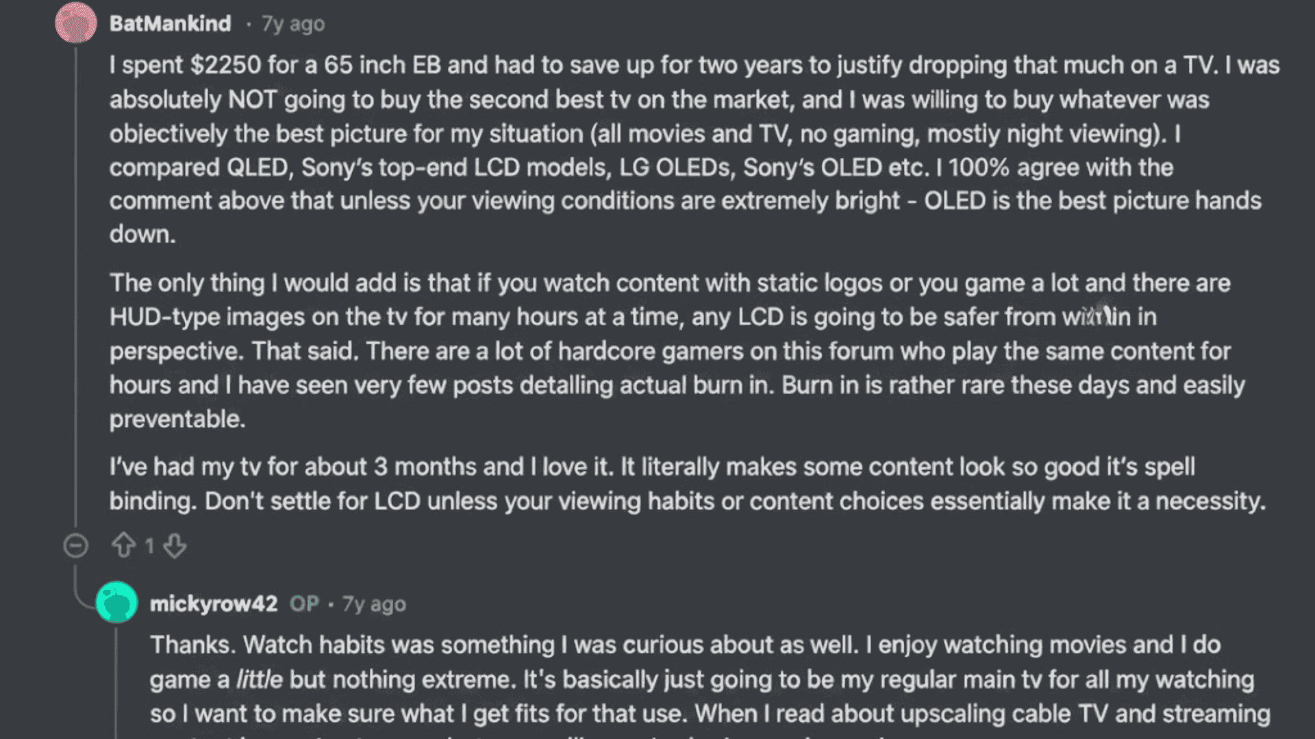 oled vs qled reddit review