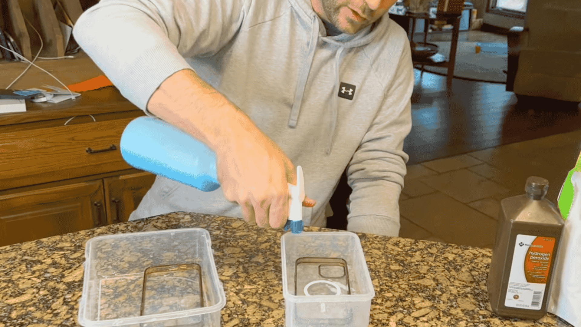 step 7 test dawn and vinegar mix