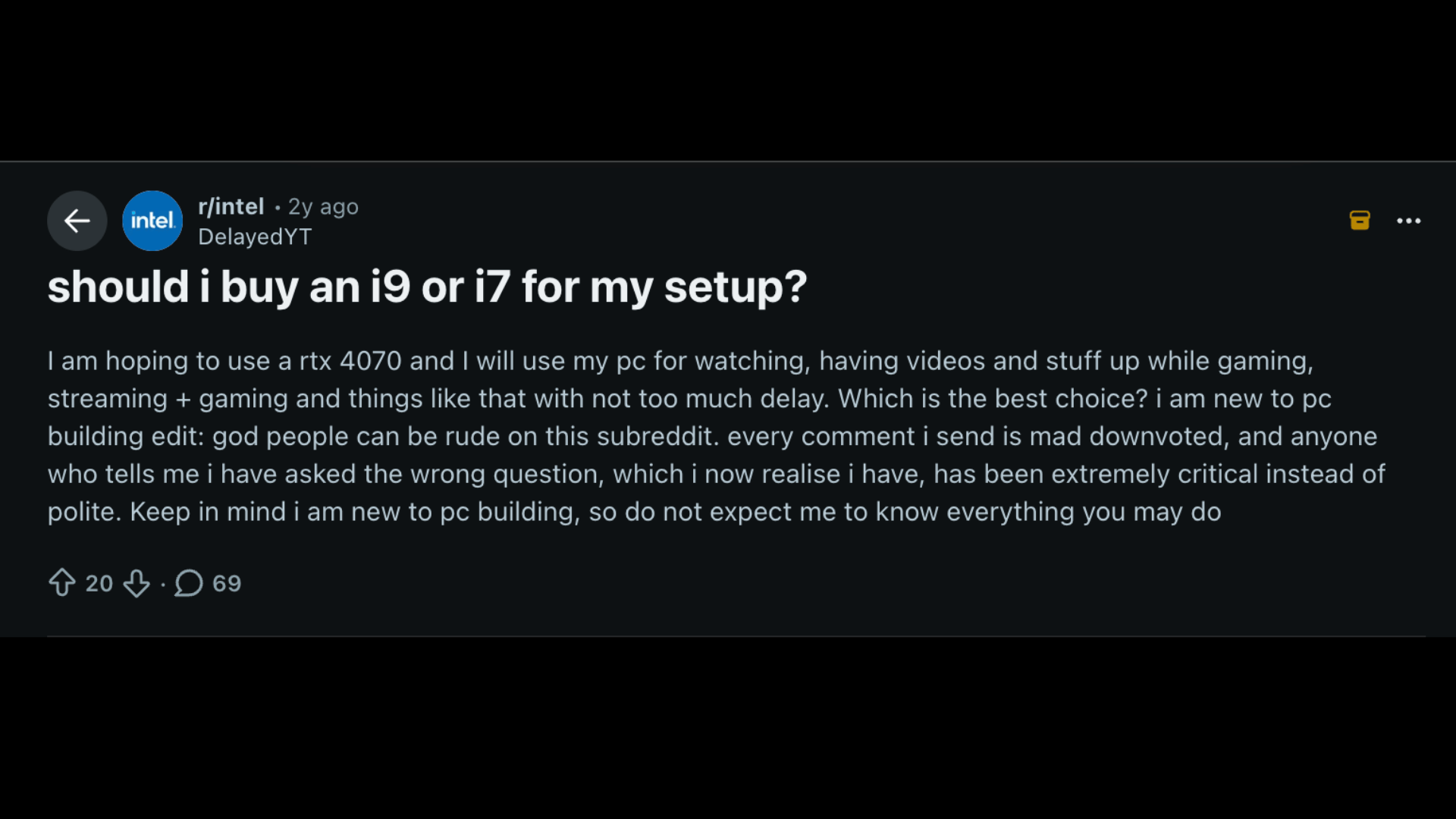 Community Insights on Choosing Between Intel Core i7 vs i9