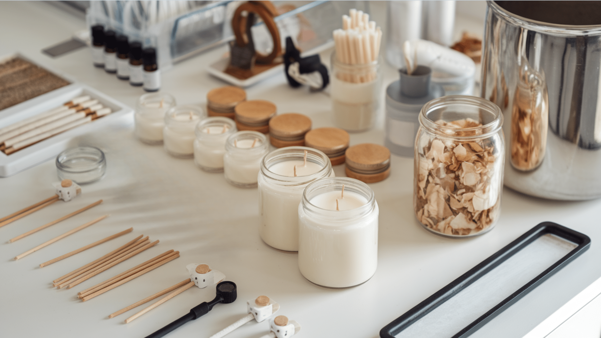DIY candle making table