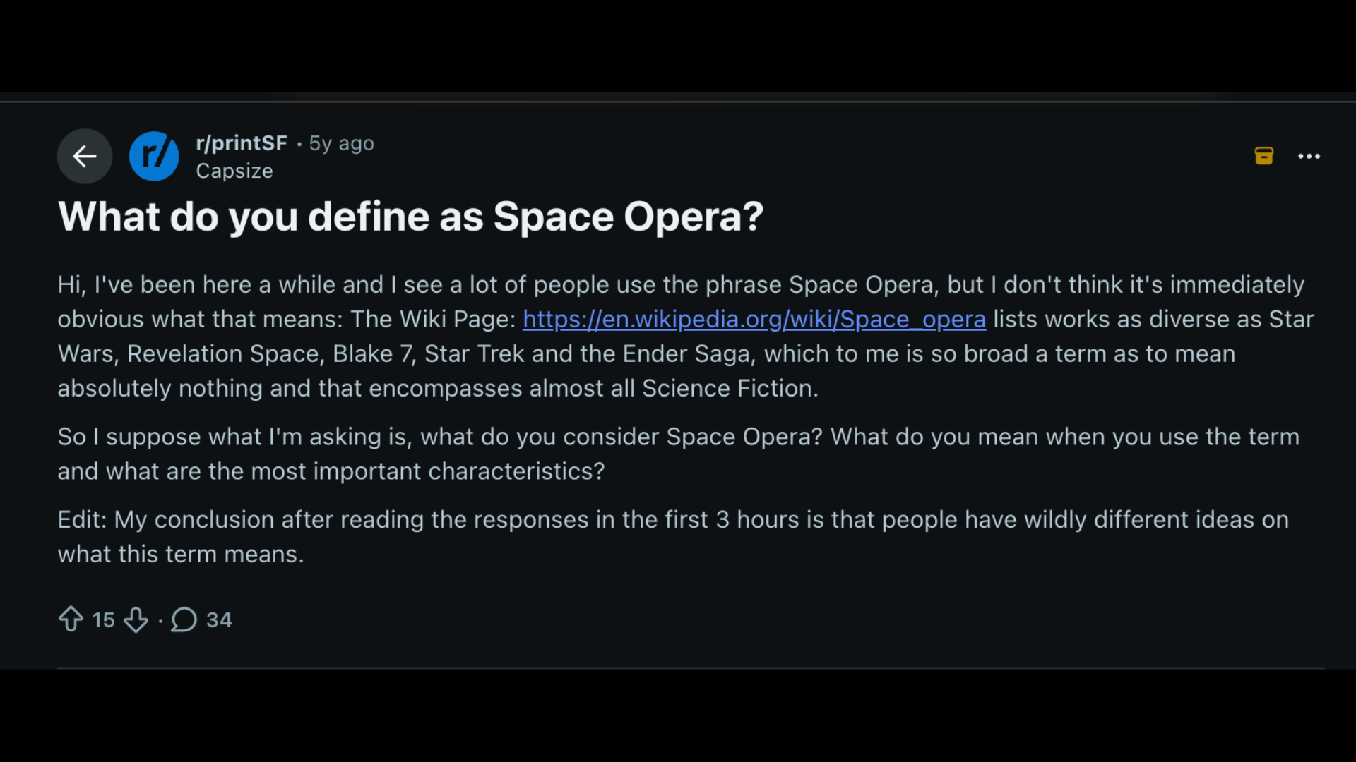 The Community’s Take on Space Operas