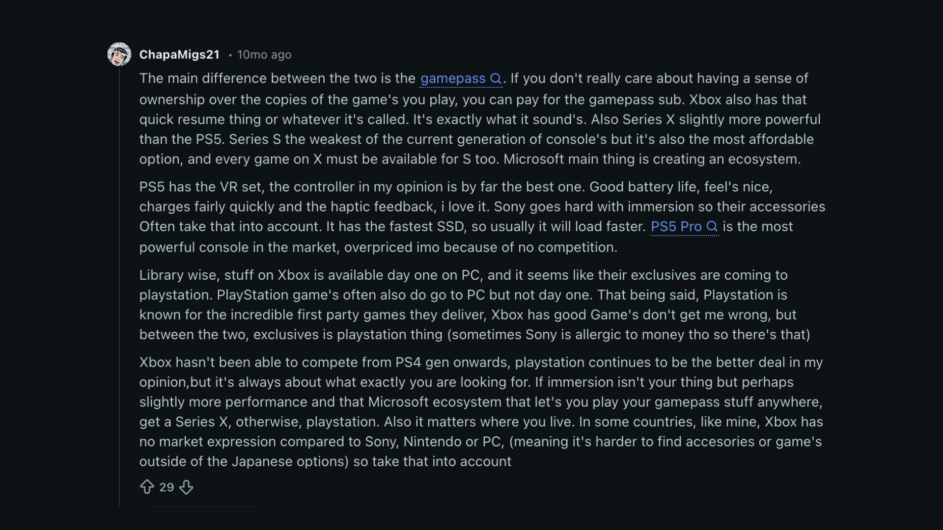 community feedback on ps5 vs xbox series x