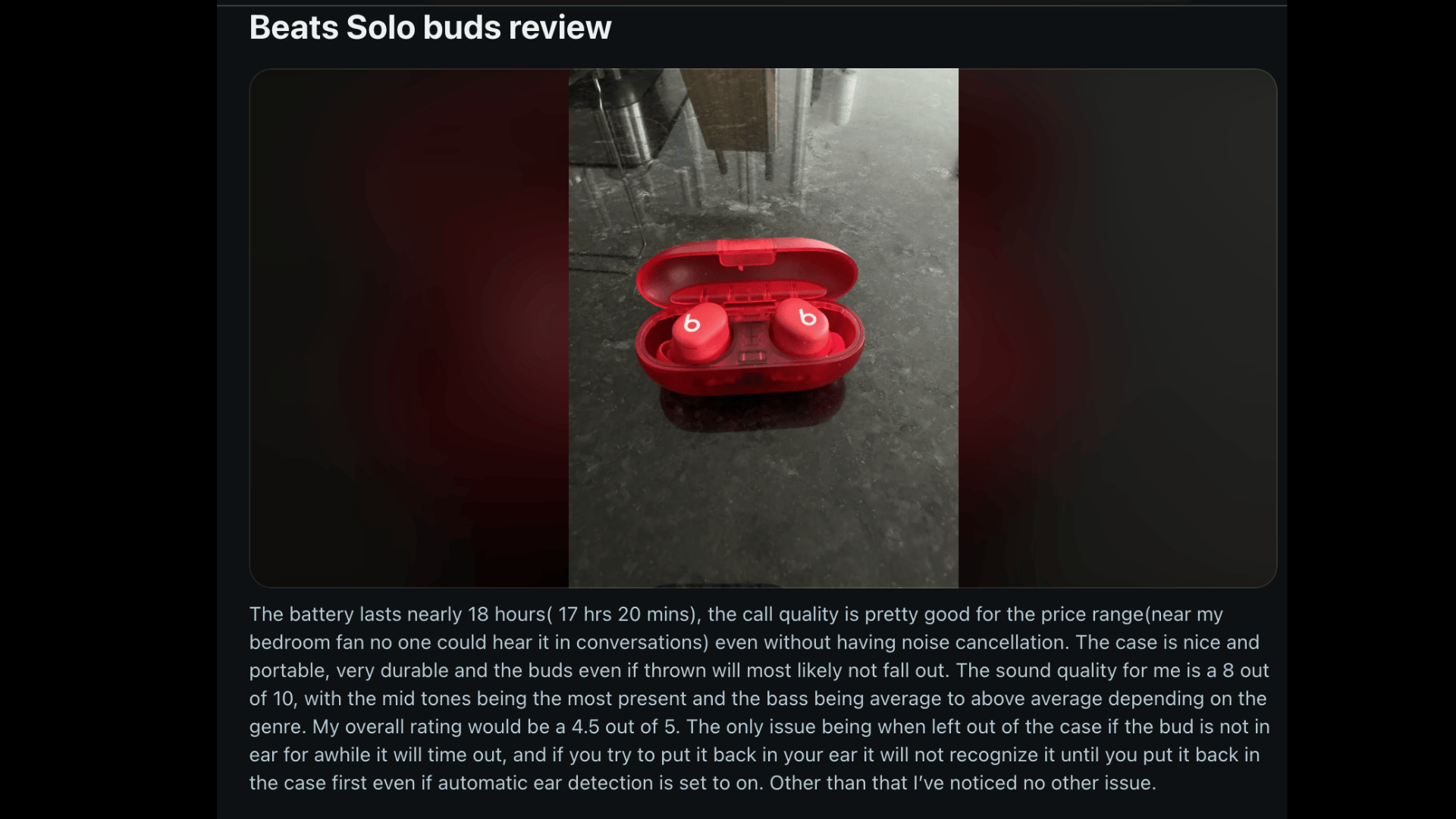reddit users beats solo buds review