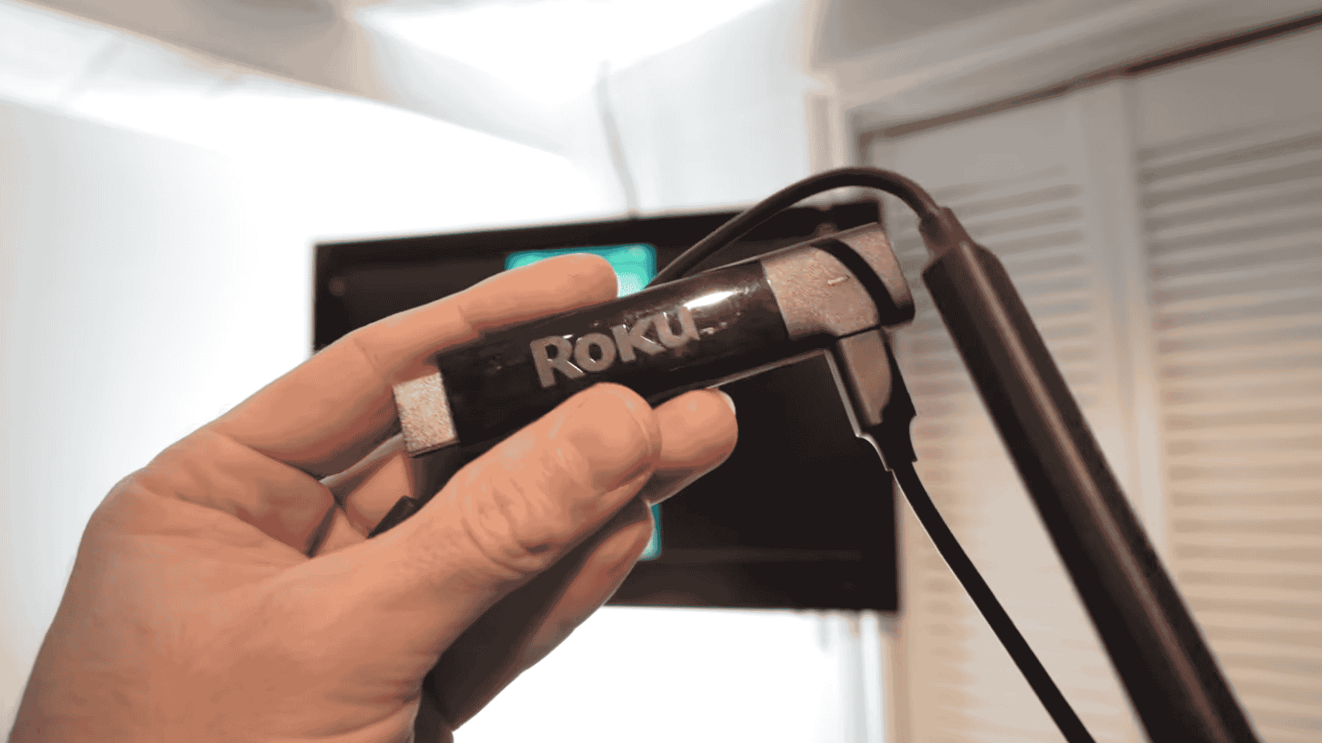 step 1 plug in the roku stick