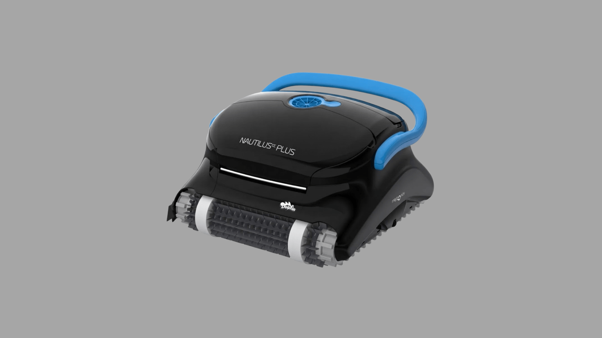 Dolphin Nautilus CC Plus robotic pool cleaner with dual scrubbing brushes and top handle designed for efficient cleaning