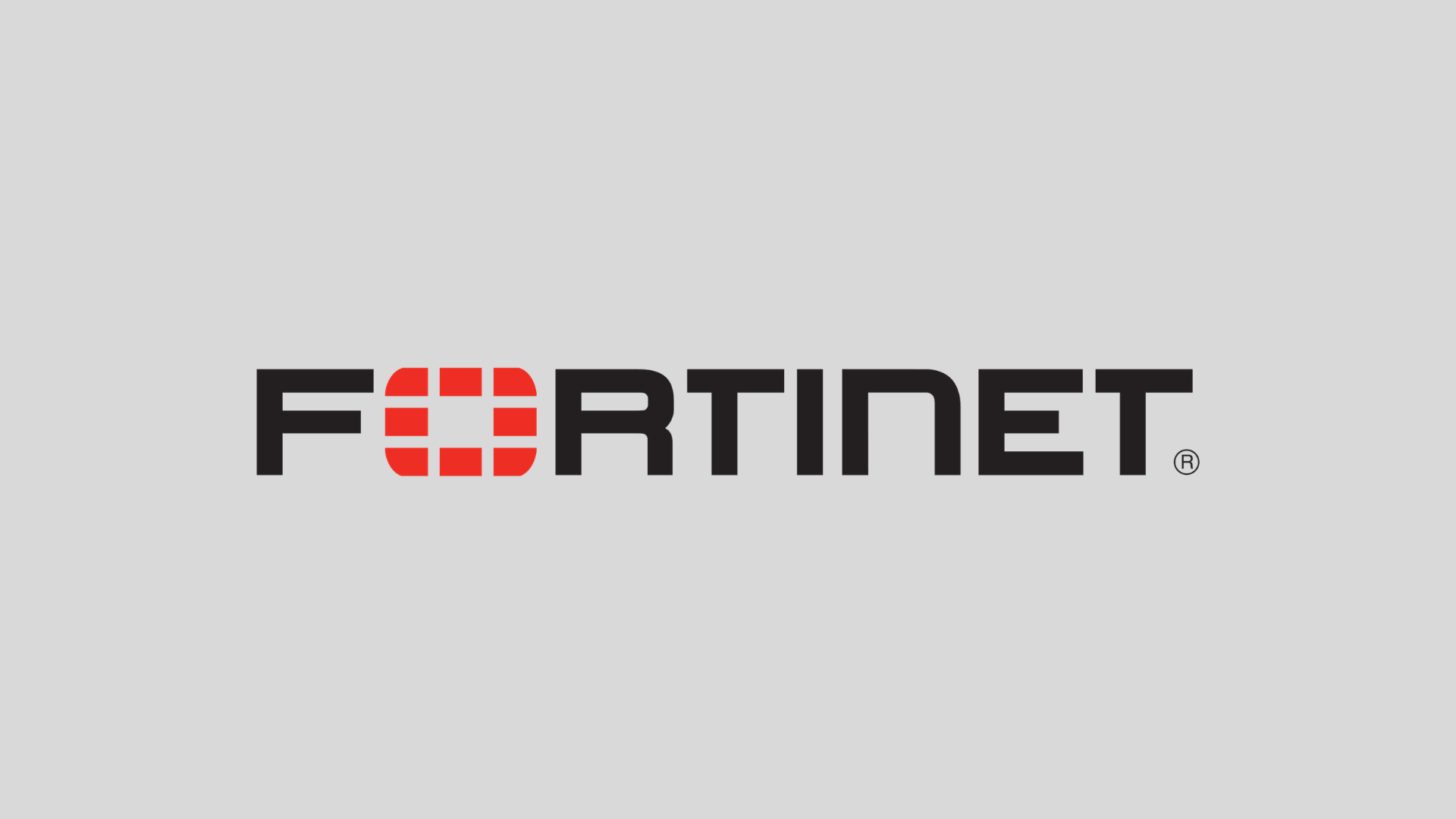 Fortinet logo with red grid symbol representing enterprise firewall and network security solutions for threat protection