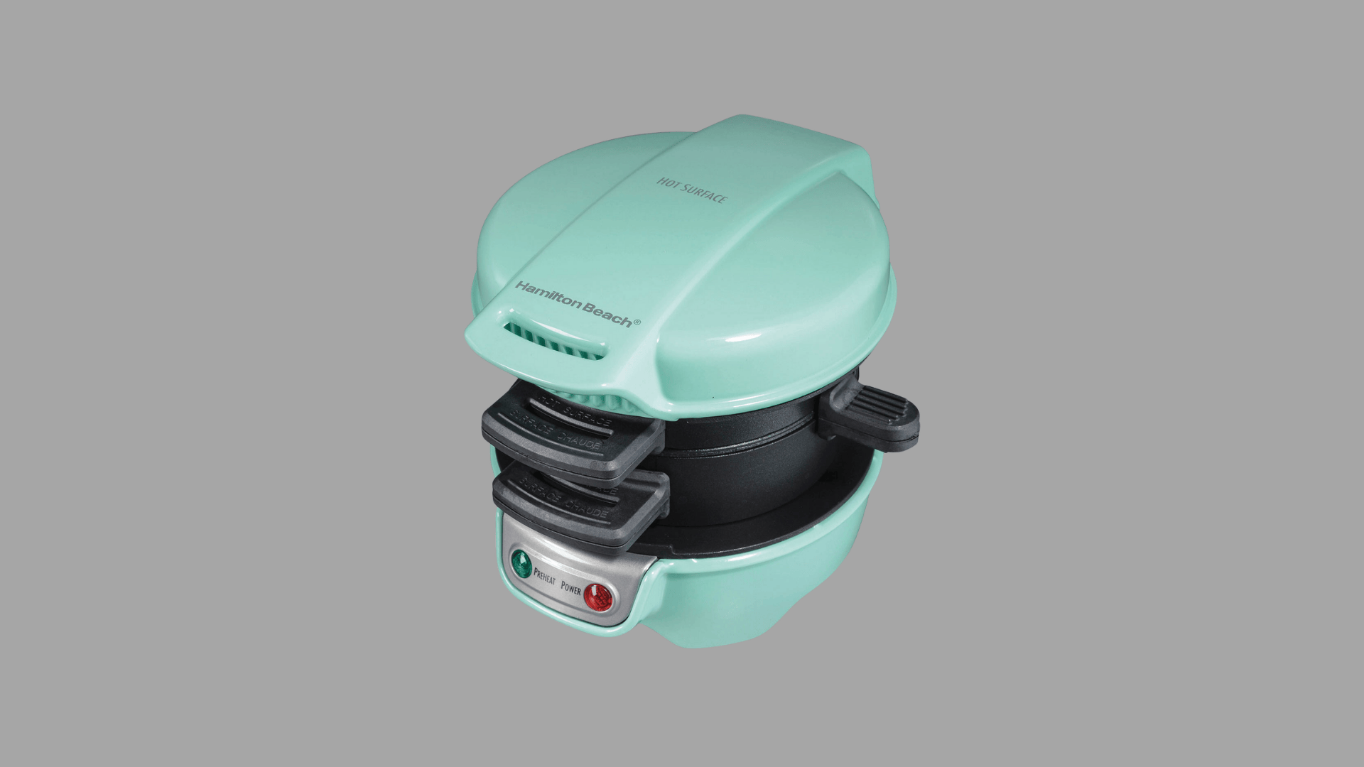 Hamilton Beach breakfast sandwich maker with compact design for quick homemade egg and muffin sandwiches