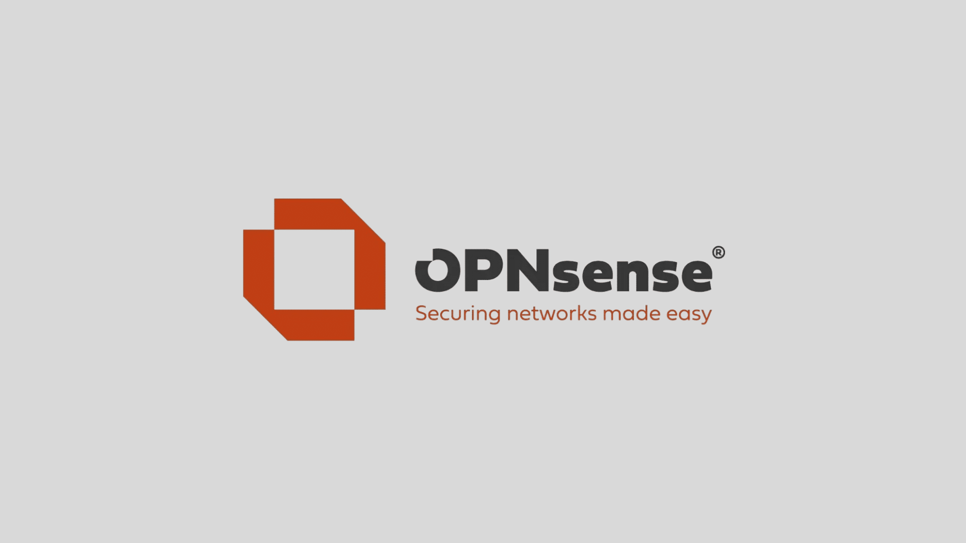 OPNsense logo with orange square icon representing open source firewall and routing platform for securing