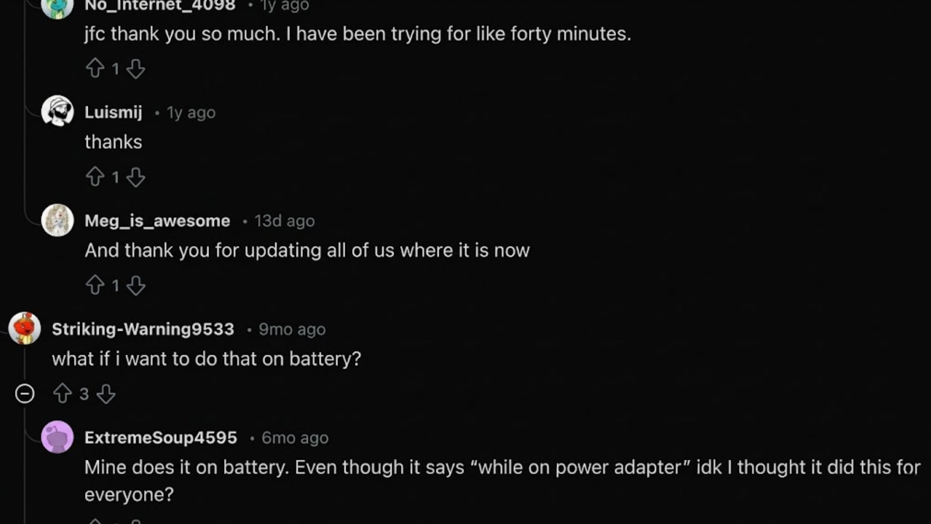 Reddit thread discussing Mac sleep settings and battery behavior in macOS comments section