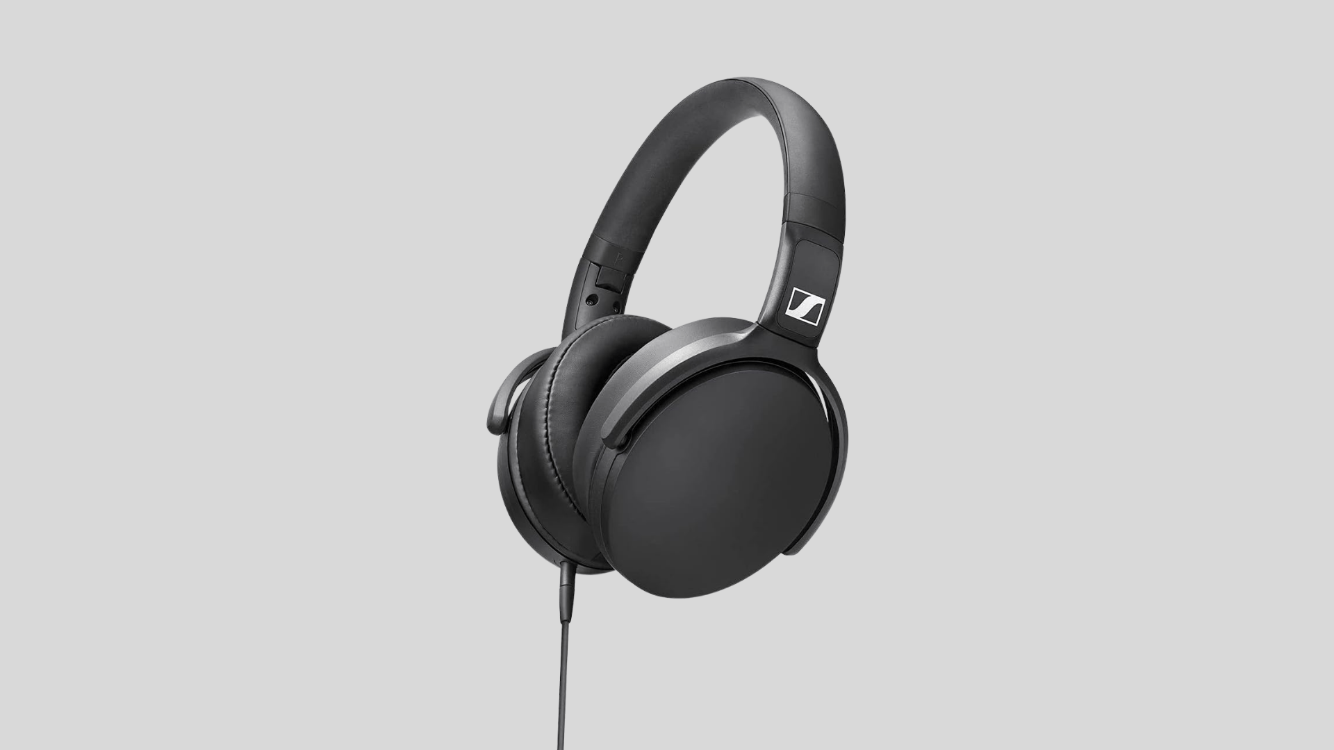Sennheiser HD 400S closed-back over-ear headphones with padded ear cups, wired cable, and lightweight adjustable headband design