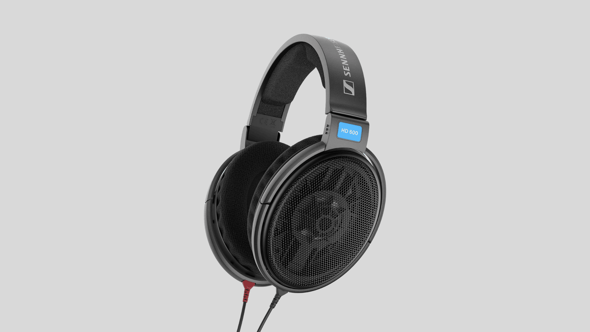 Sennheiser HD 600 open-back reference headphones with velour ear pads, metal mesh cups, detachable cable