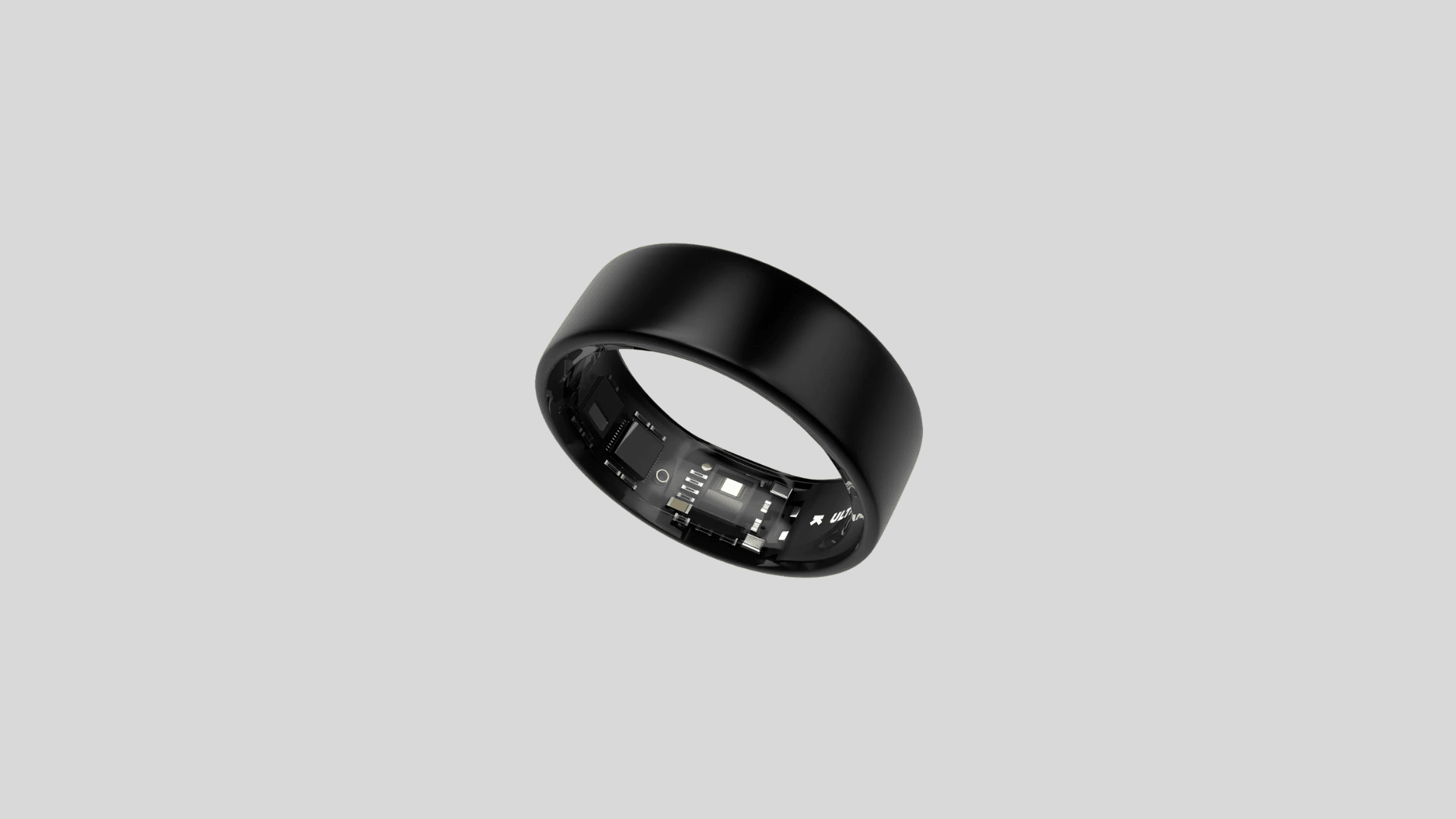 Ultrahuman ring air smart ring showing inner sensors and black titanium design used for sleep and health tracking