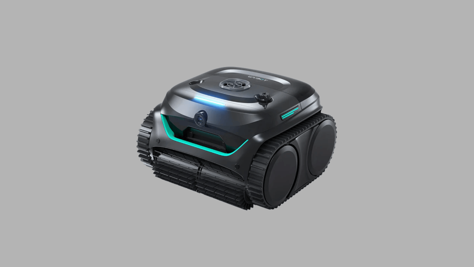 WYBOT C2 Cordless robotic pool cleaner with tank tracks, front intake and LED indicators