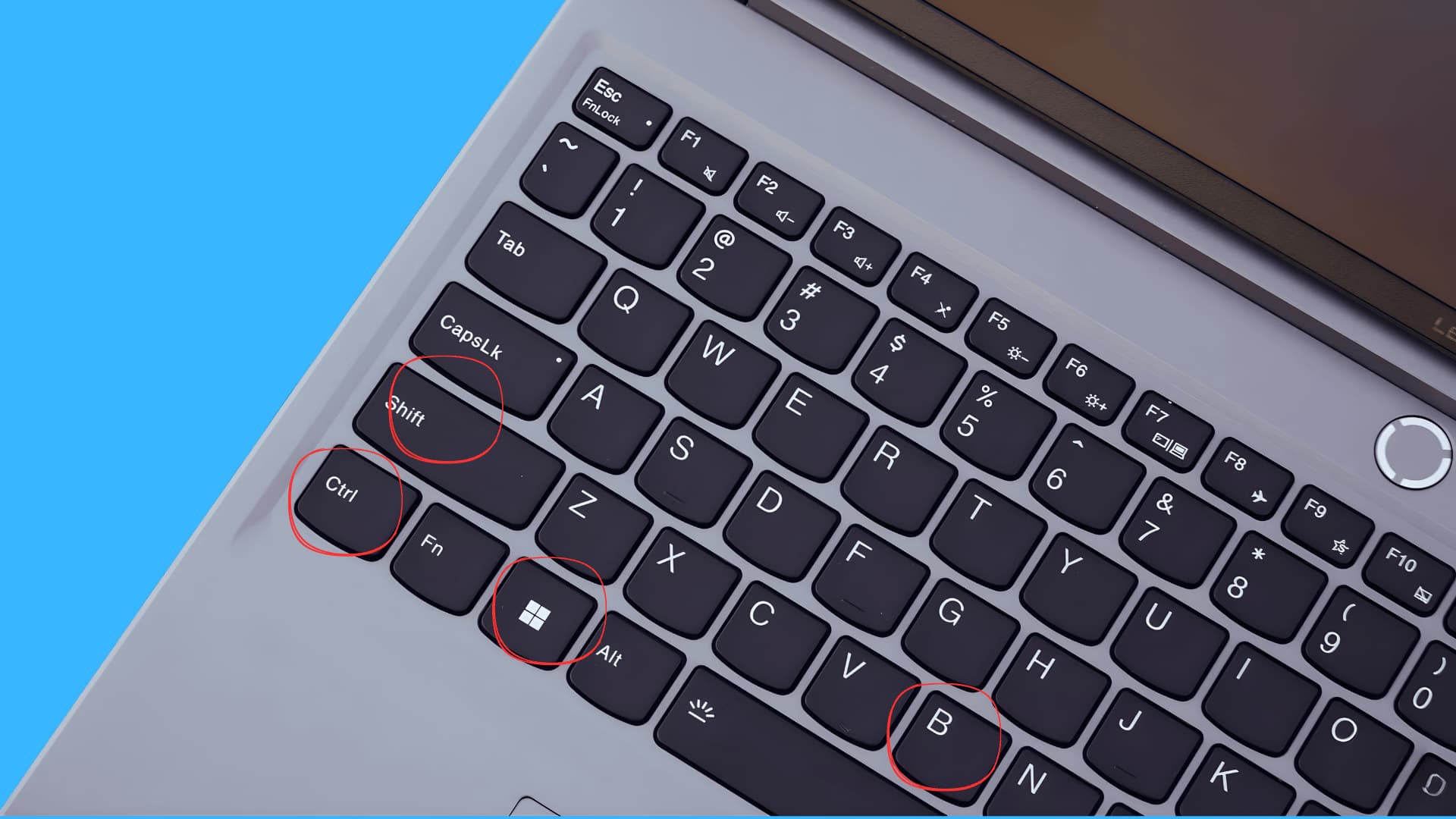 keyboard showing shortcuts to refresh graphic card on windows