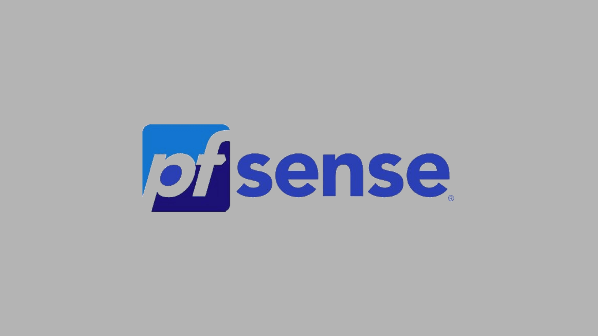 pfSense logo with blue gradient icon representing open source firewall and router platform for securing