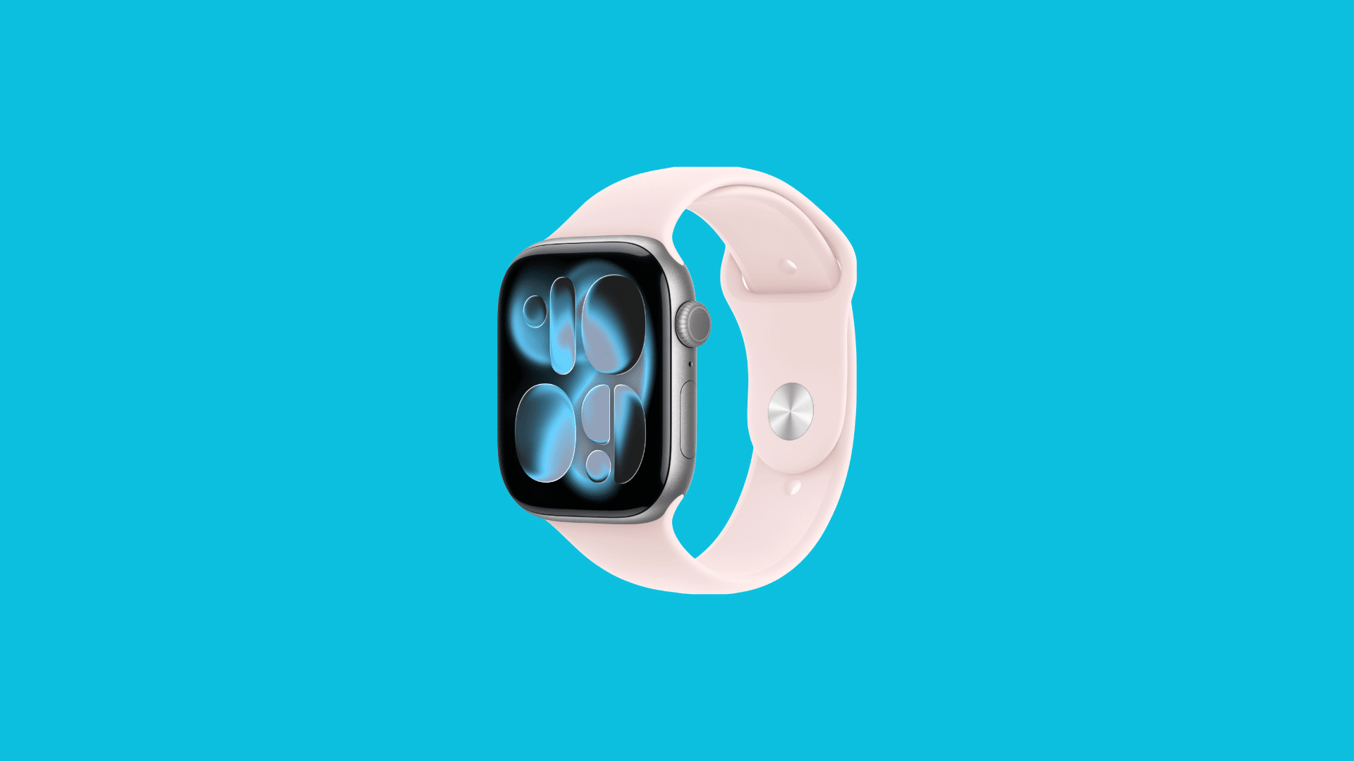 Apple Watch Series with pink band showing display, digital crown, and smartwatch design for fitness tracking and daily use