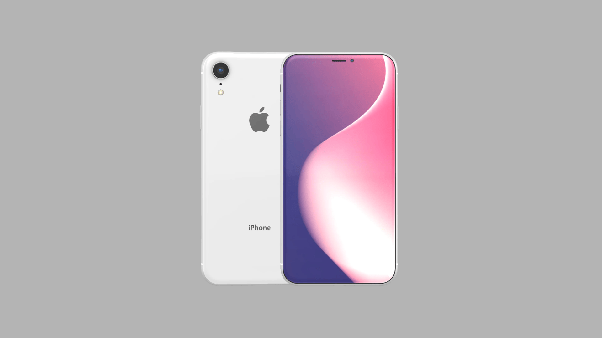 Apple iPhone XR front and back view showing white color finish, single camera, and 6.1 inch display design