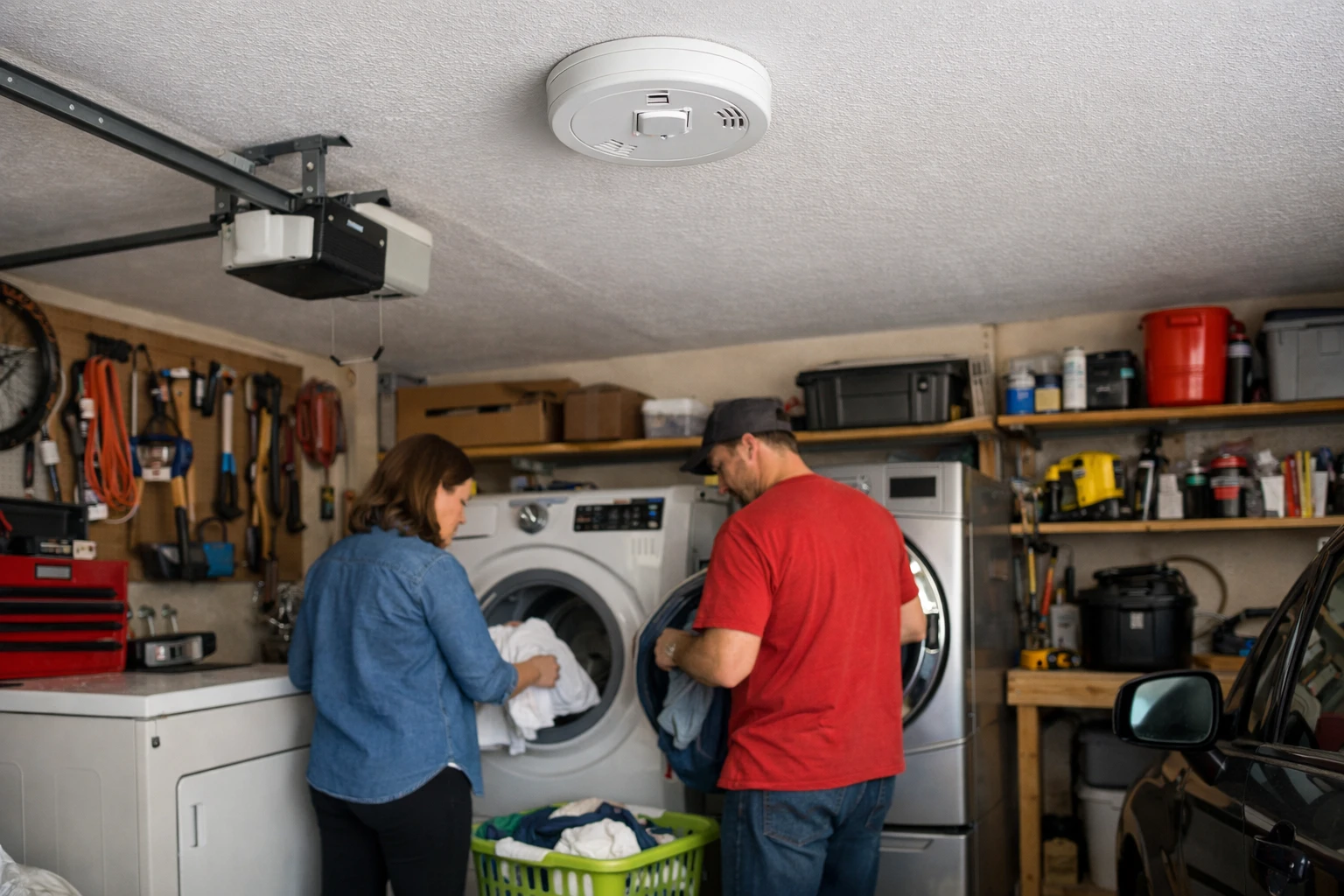 Laundry room smoke alarm