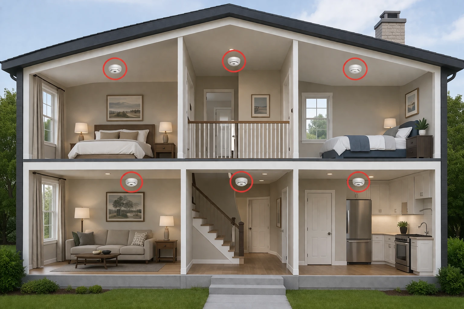 Smoke alarm placements