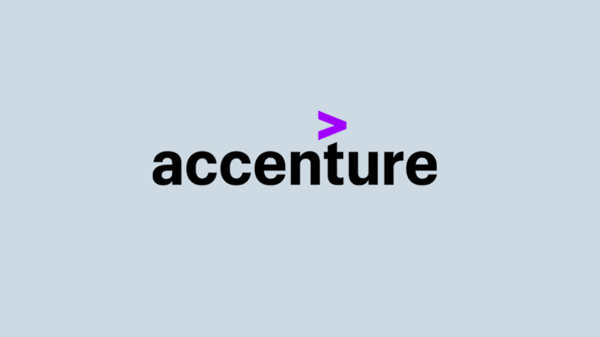 Accenture logo on grey background representing global AI consulting and digital transformation services