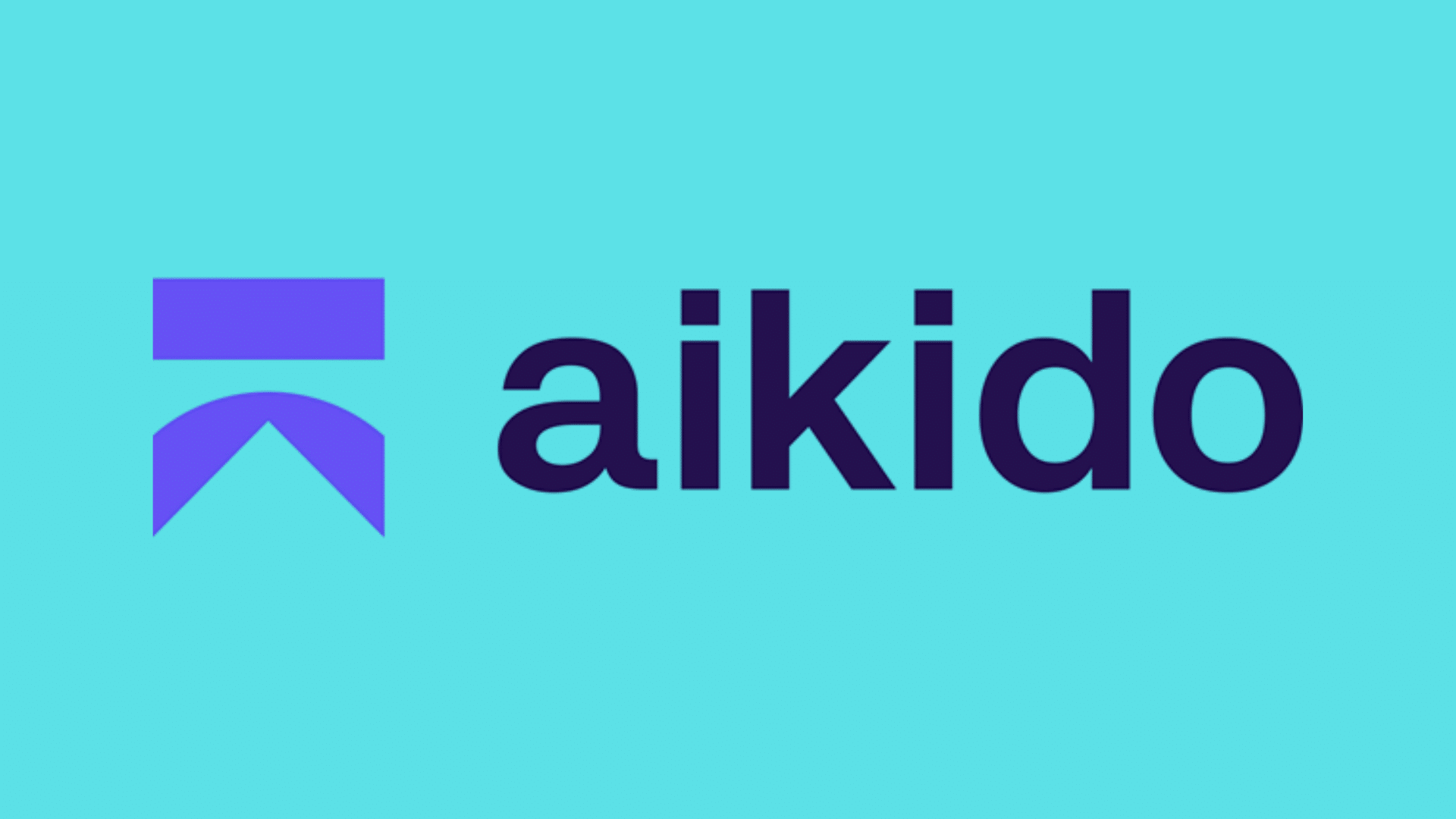 Aikido Security logo with a purple geometric icon on the left and dark purple text on a blue background