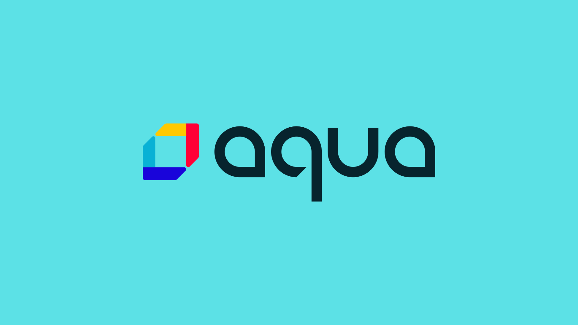 Aqua Security logo with a colorful square icon on the left and black text on a blue background