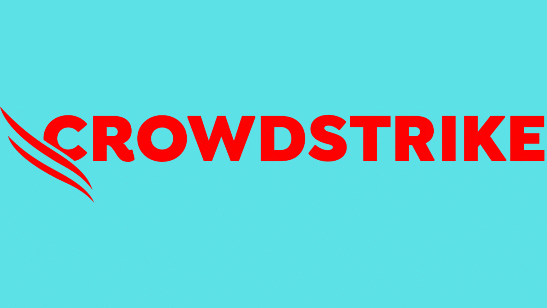 CrowdStrike logo with red falcon icon and bold red wordmark on a blue background