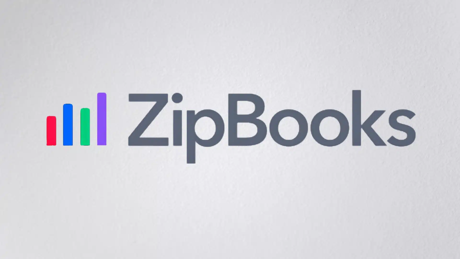 ZipBooks logo with colorful bar icon and gray text
