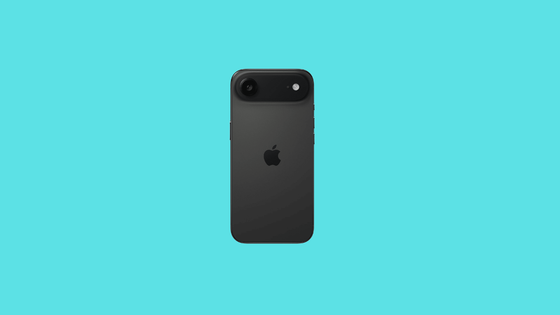 Black iPhone Air shown from back side, highlighting ultra thin design, single camera, and flat edges