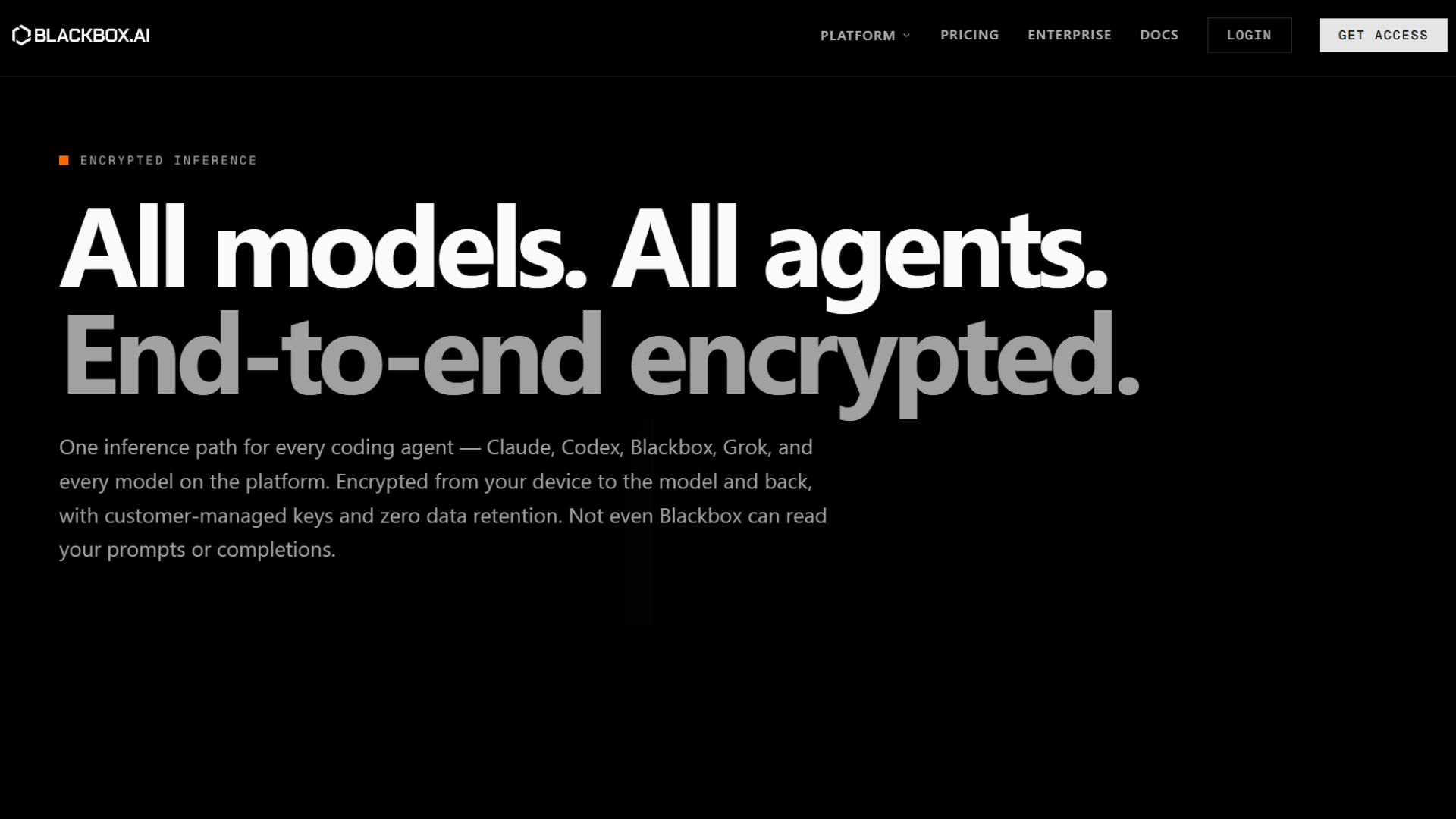 blackbox AI front page website Interface