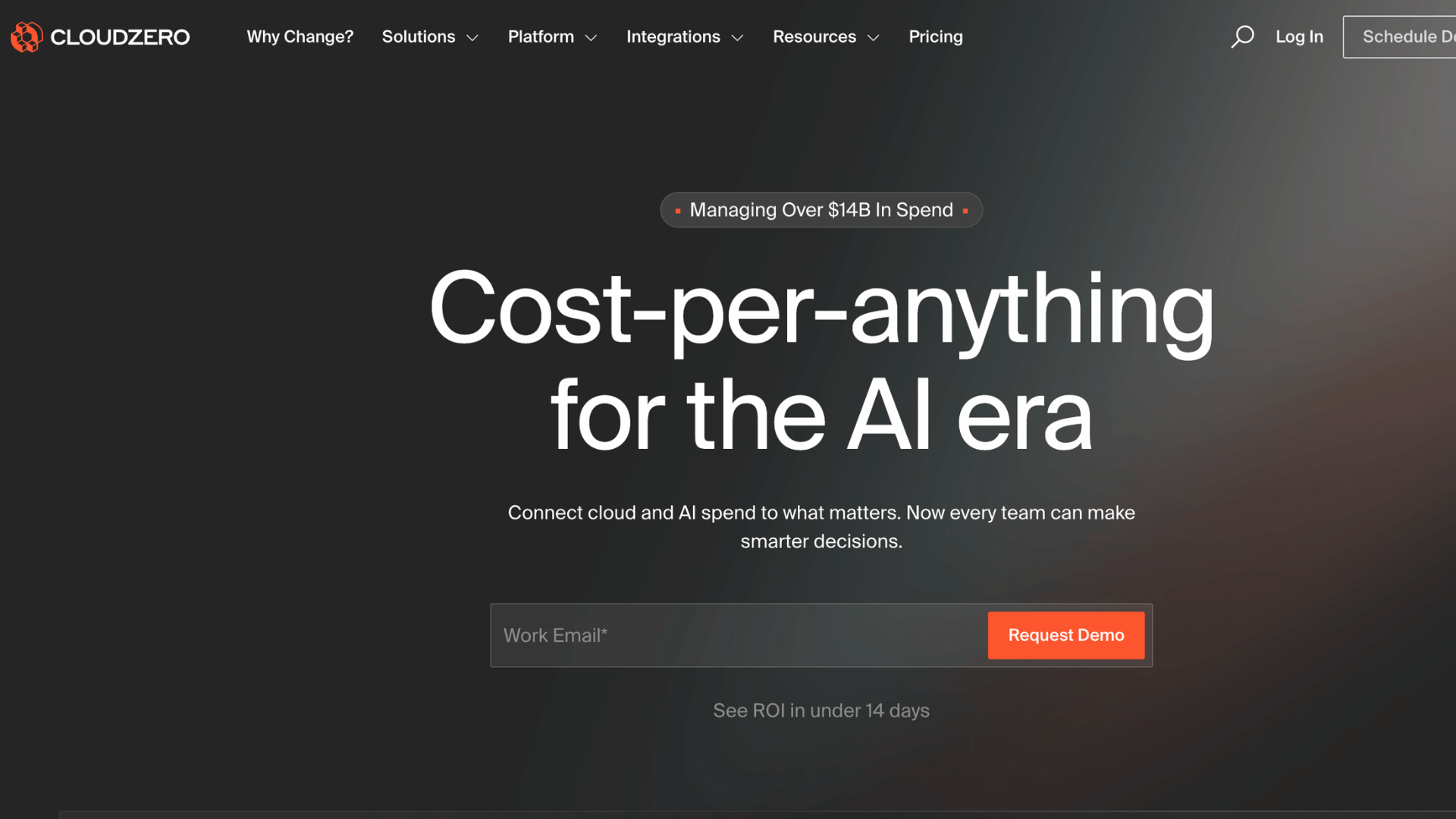 cloudzero dashboard showing ai cloud spending insights and cost management platform for businesses
