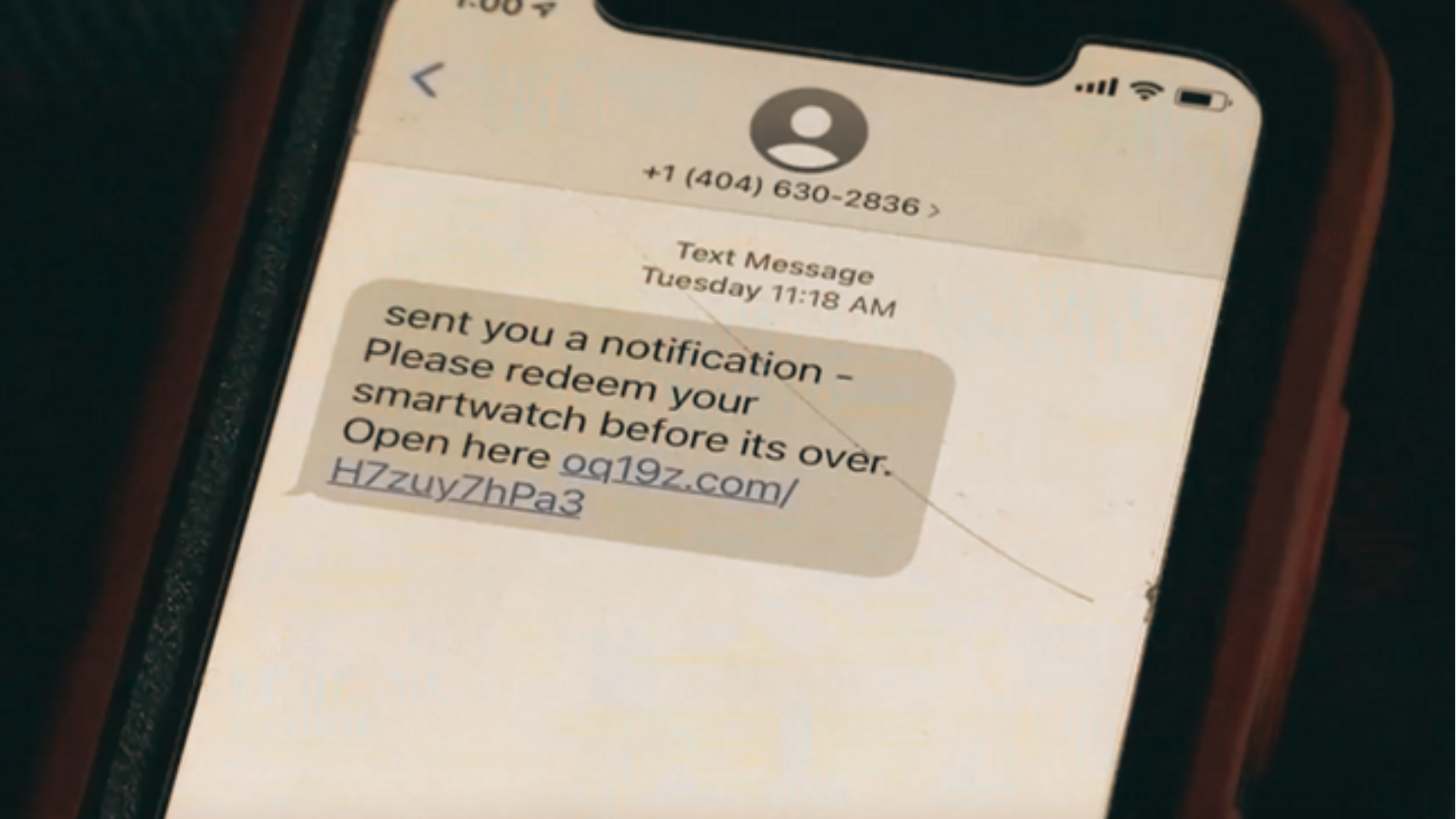 FBI warning smishing texts example SMS scam.