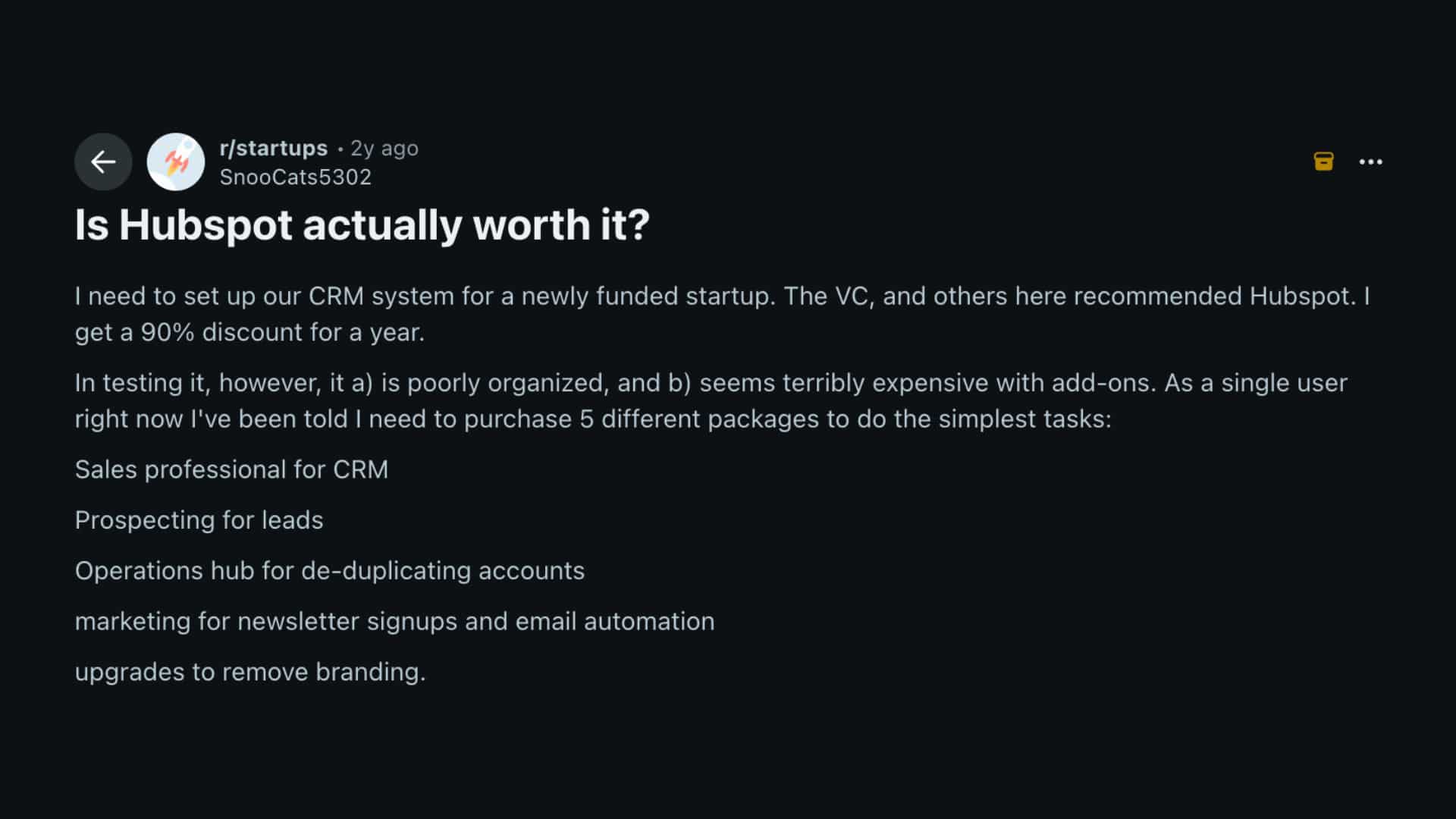 image showing discussion about HubSpot