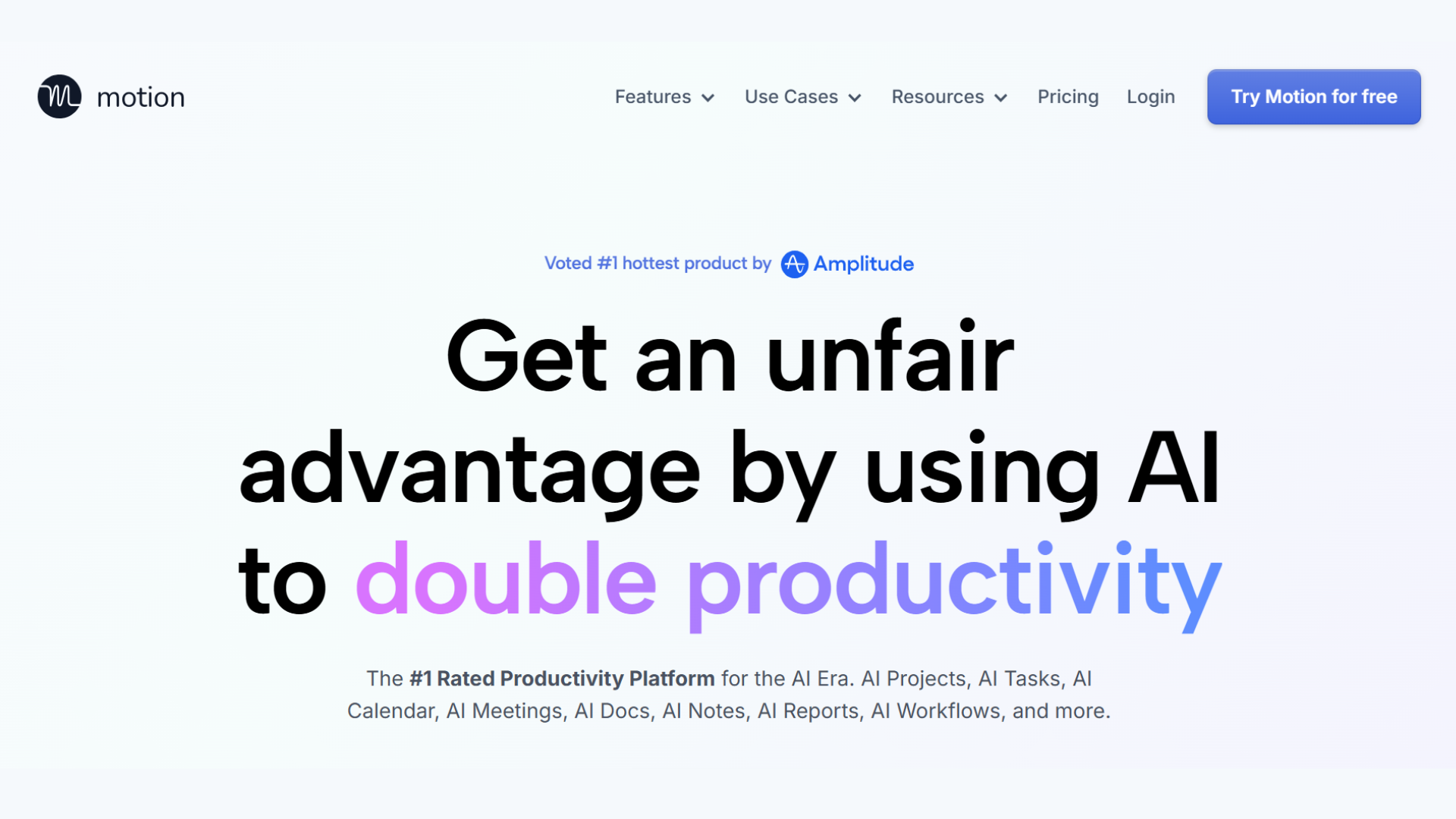 Motion front page of website
