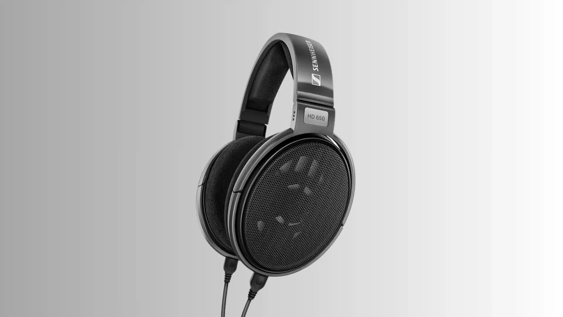 Sennheiser HD 650 audiophile headphones with open-back earcups, wired connection, and detailed sound design