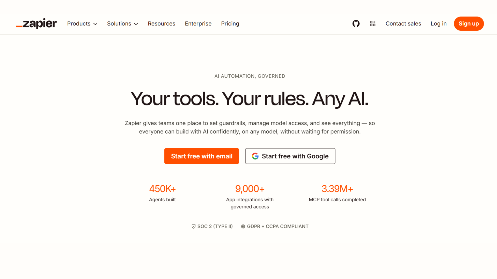 Zaiper front page of website