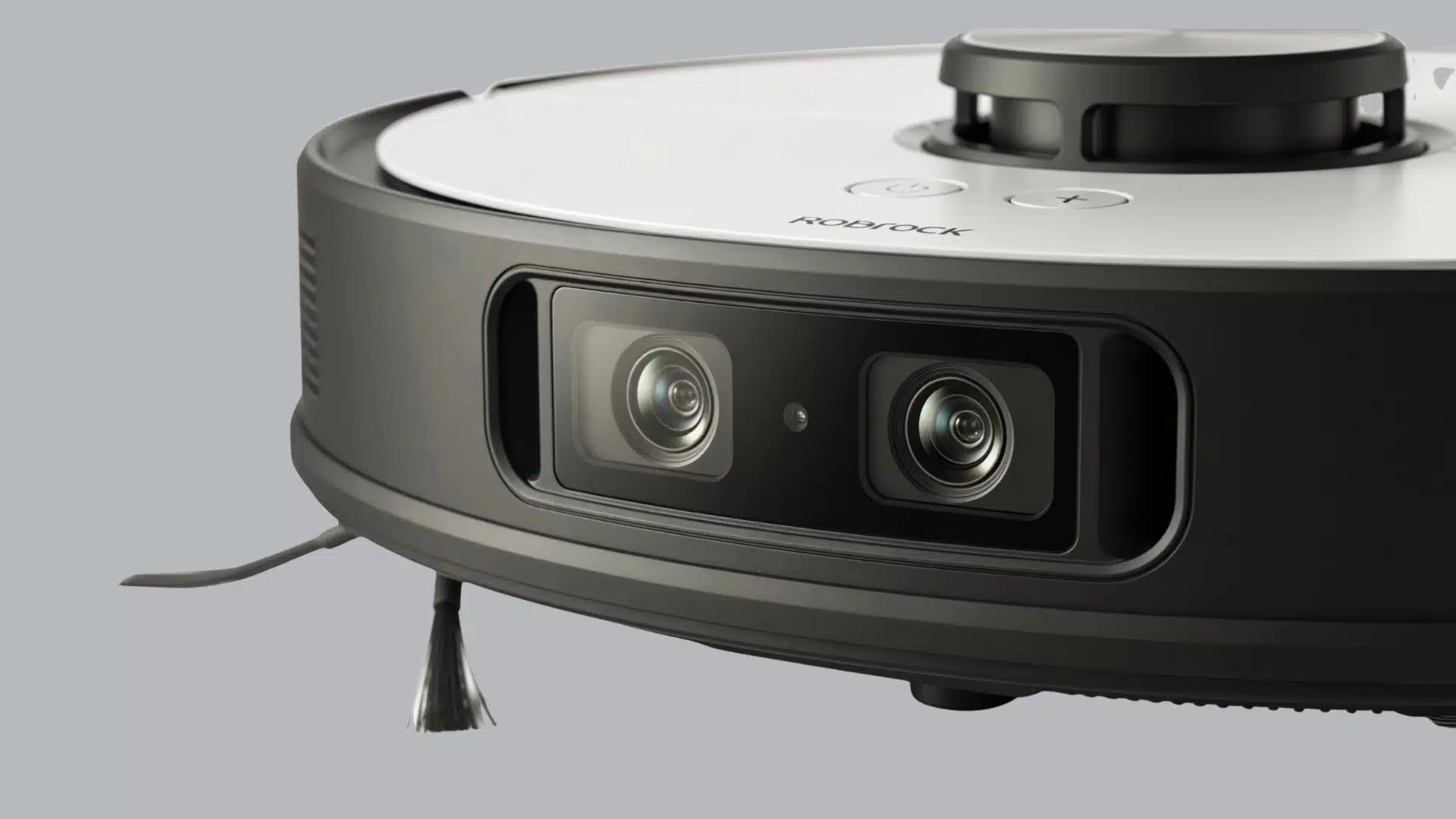Close-up of Roborock S6 MaxV twin cameras for ReactiveAI obstacle avoidance