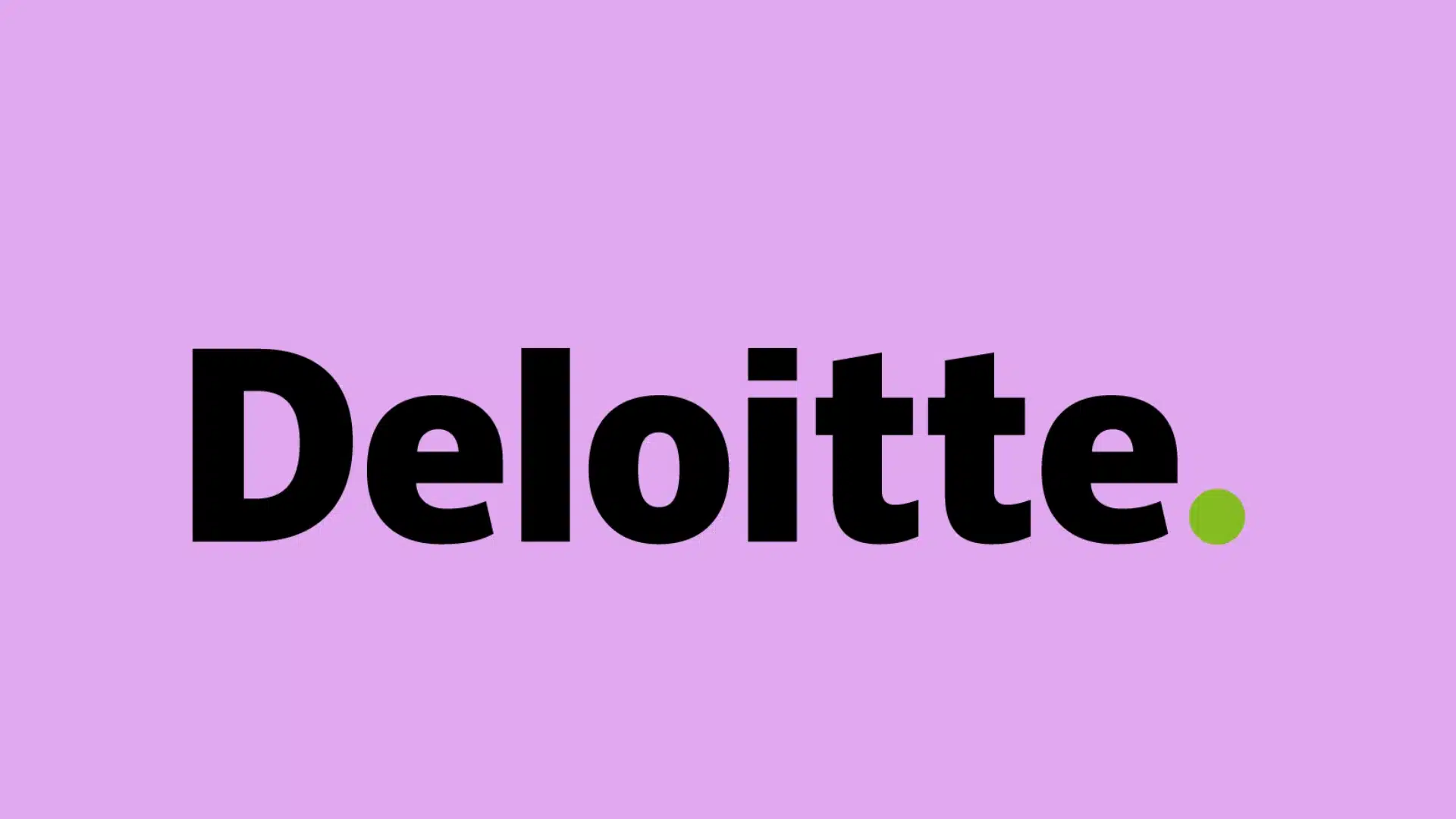 Deloitte logo on a purple background for cloud transformation company section